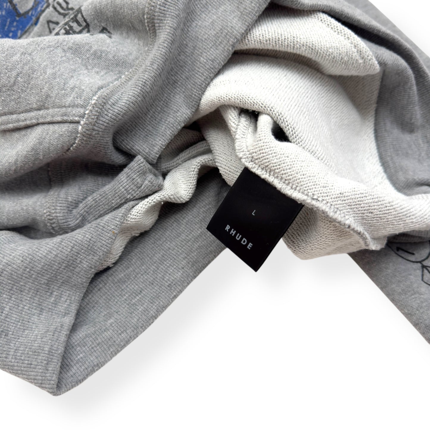 RHUDE DOODLE POPOVER HOODIE GREY L