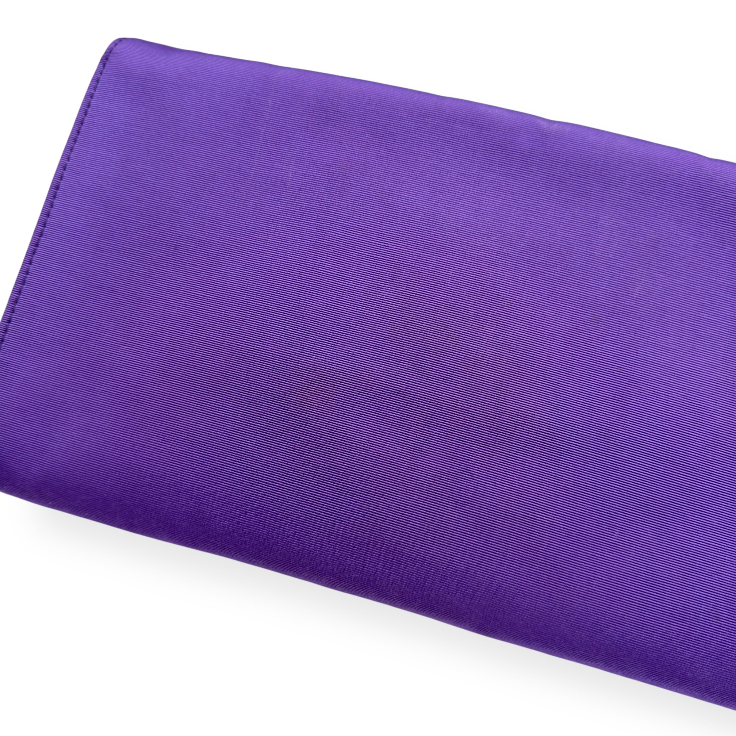 MULBERRY CLOTH CLUTCH WALLET PURPLE / SILVER