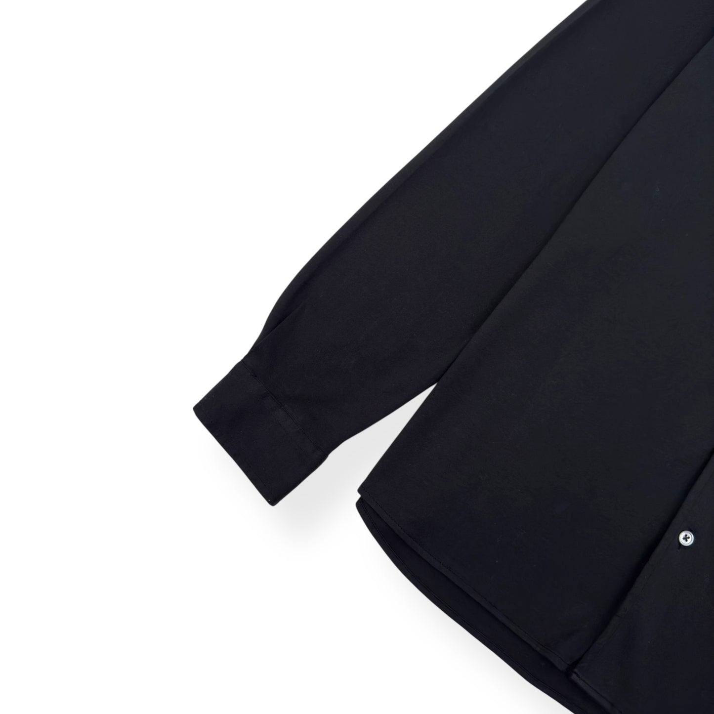 THOM SWEENEY SS25 LONG SLEEVE BUTTON THROUGH SHIRT BLACK L