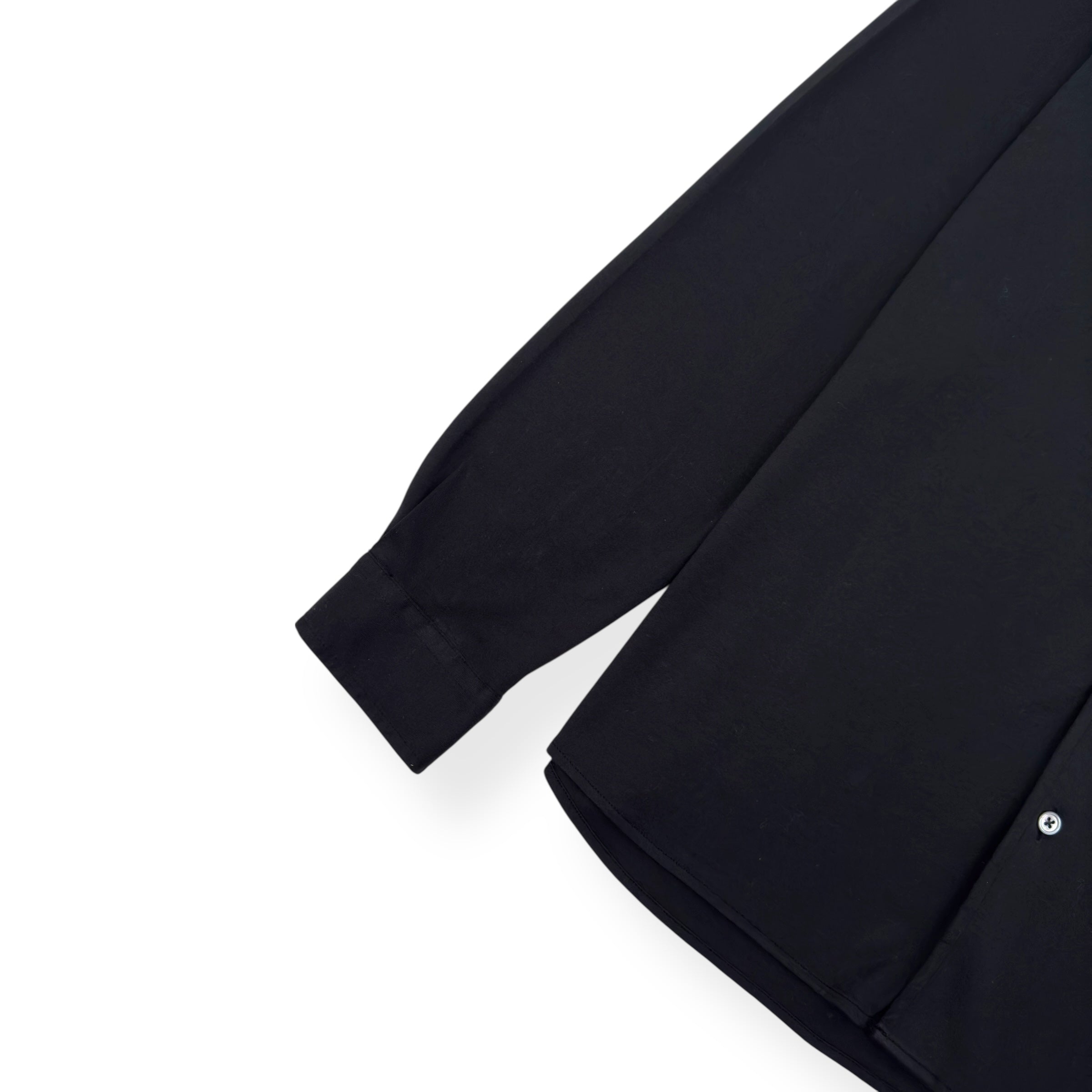 THOM SWEENEY SS25 LONG SLEEVE BUTTON THROUGH SHIRT BLACK L