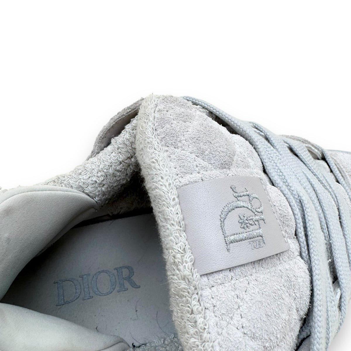 DIOR B9S SKATER ERL DIOR OBLIQUE JACQUARD SUEDE SNEAKER CREAM UK10