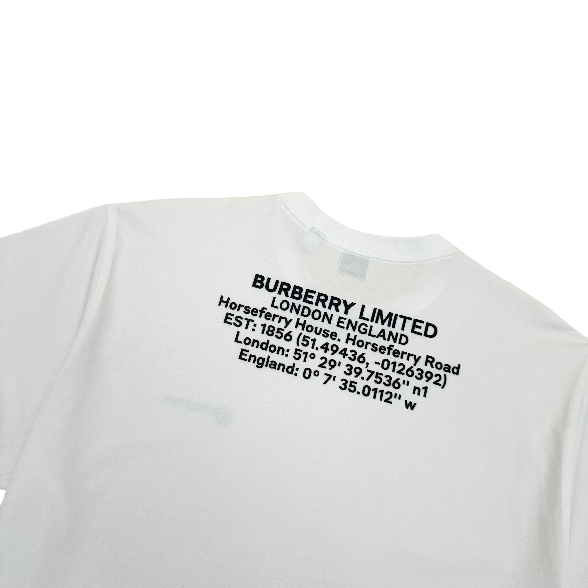 BURBERRY OVERSIZED LOGO-PRINT T-SHIRT WHITE M