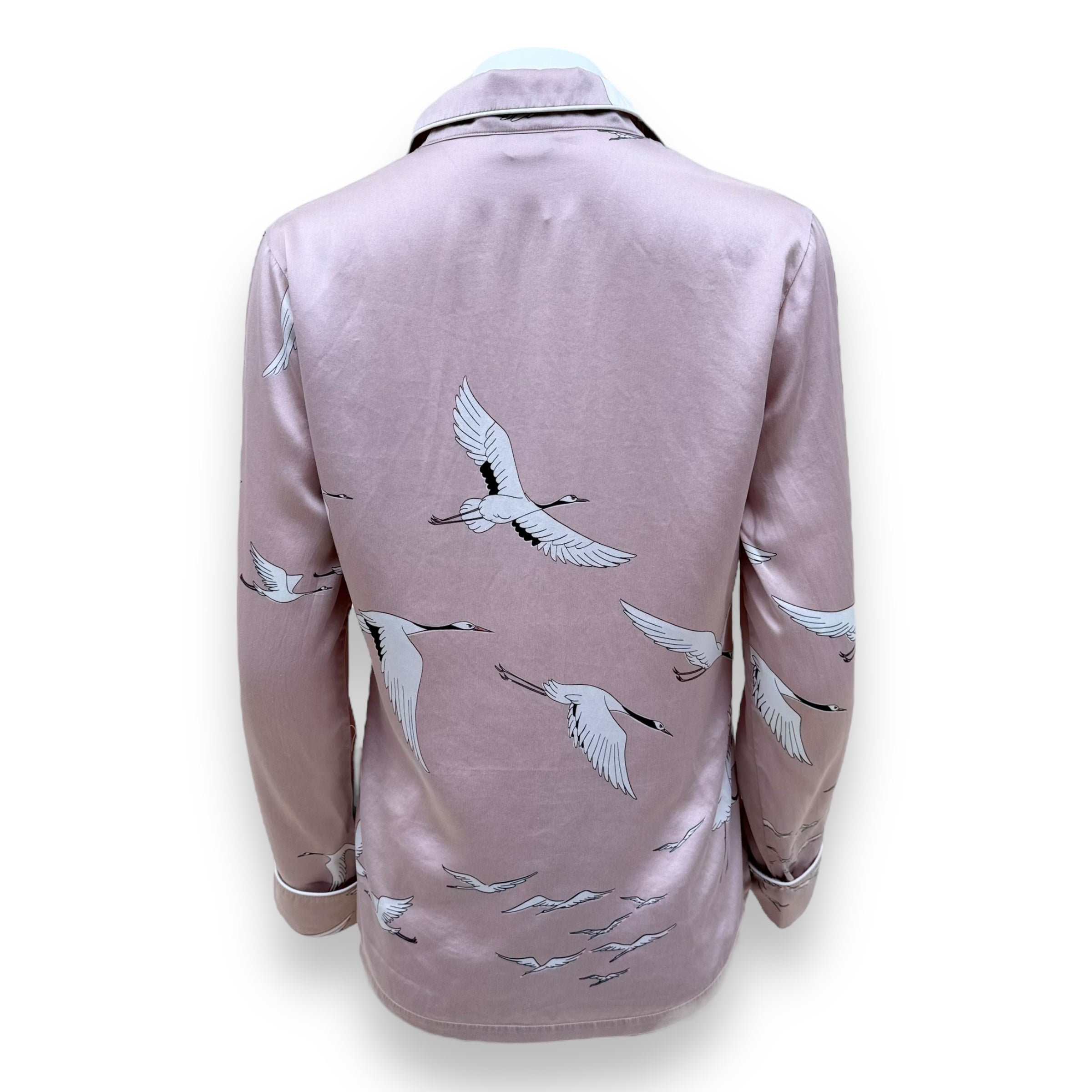 OLIVIA VON HALLE LILA PRINTED SILK-SATIN PYJAMA SET PINK S