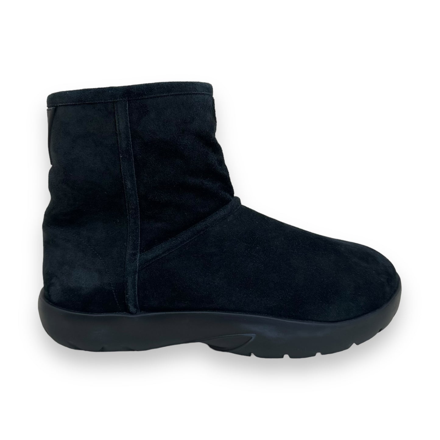 BOTTEGA VENETA SNAP ANKLE SHEARLING LINED BOOTS BLACK UK10