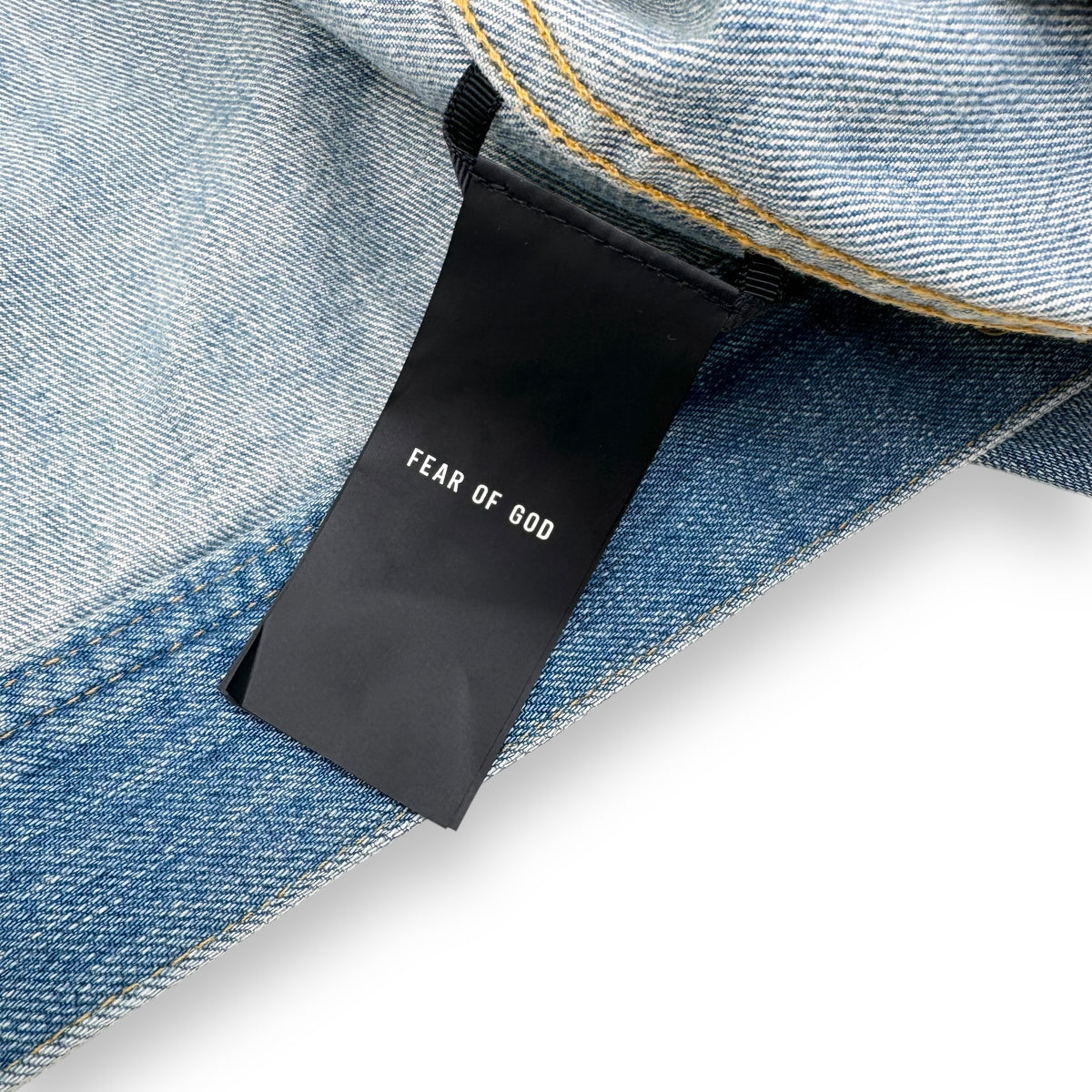 FEAR OF GOD ZIP-UP DENIM JACKET BLUE L