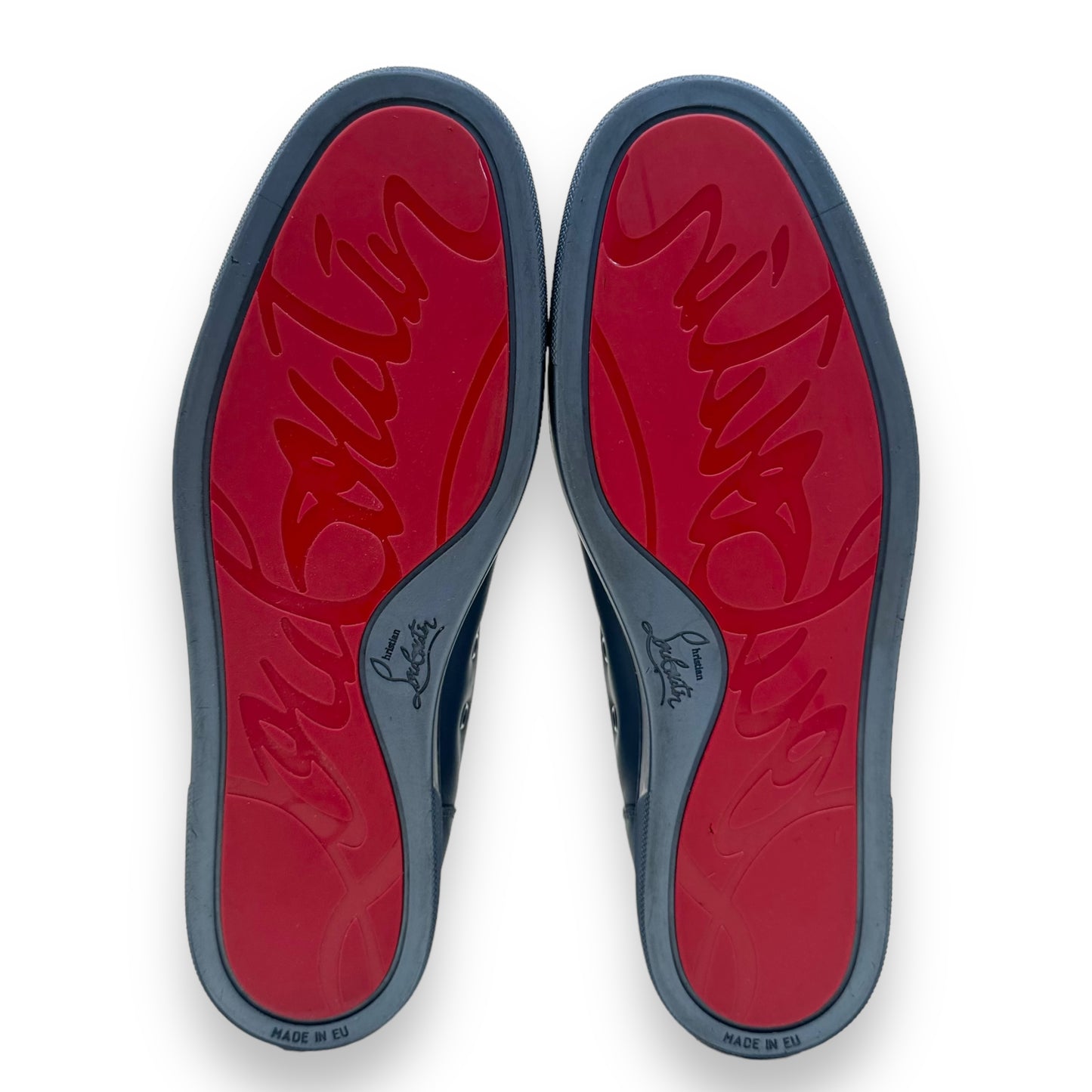 CHRISTIAN LOUBOUTIN CALF HIGH-TOP SNEAKER BLUE UK9