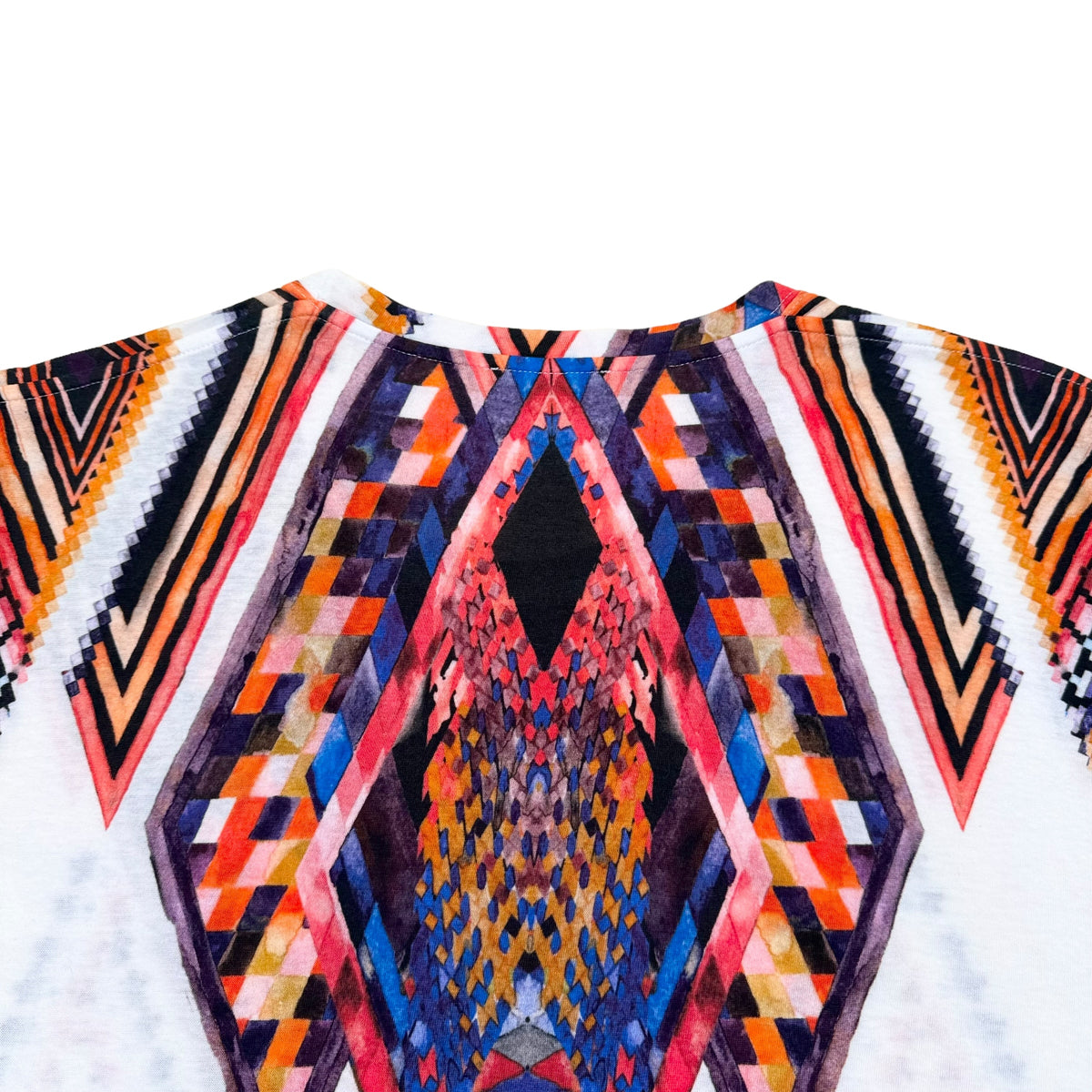 BALMAIN FOLKLORIC PRINT COTTON T-SHIRT WHITE / RED M