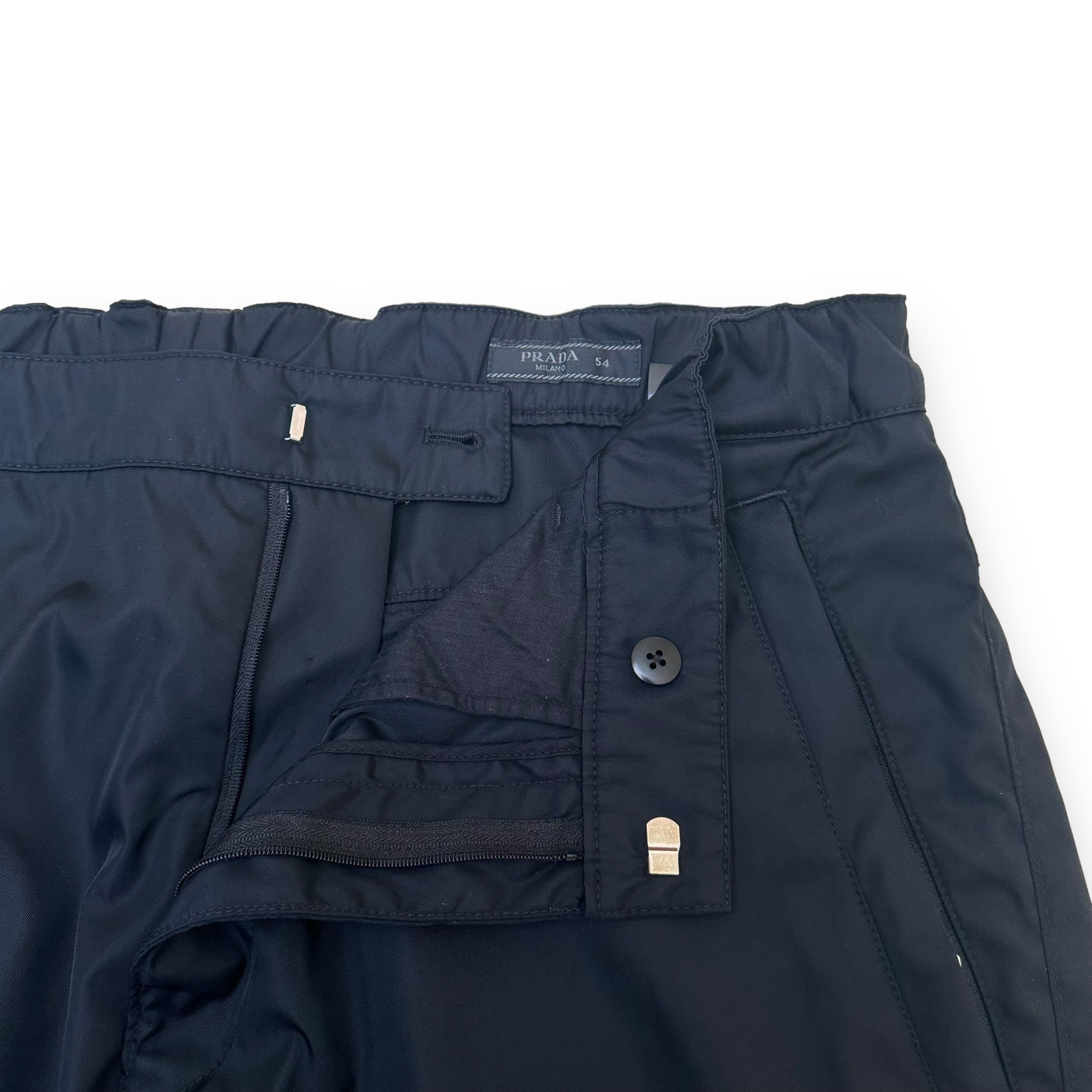 PRADA RE-NYLON GABARDINE TROUSERS BLACK XL