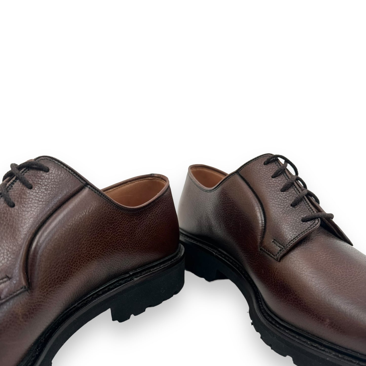 CROCKETT & JONES LACE-UP LEATHER DERBY SHOES BROWN UK10