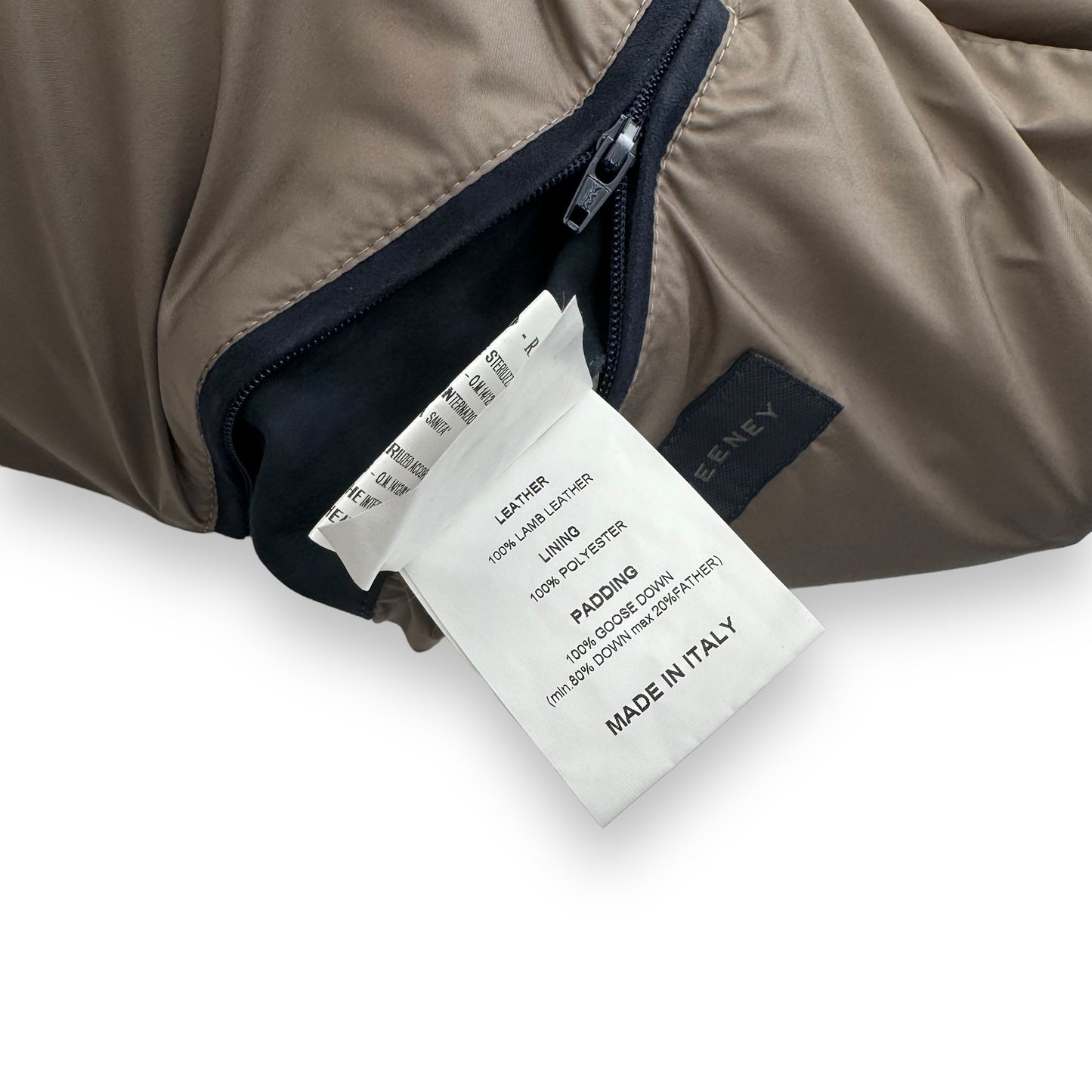 THOM SWEENEY LAMB LEATHER GILET PUFFER JACKET NAVY M