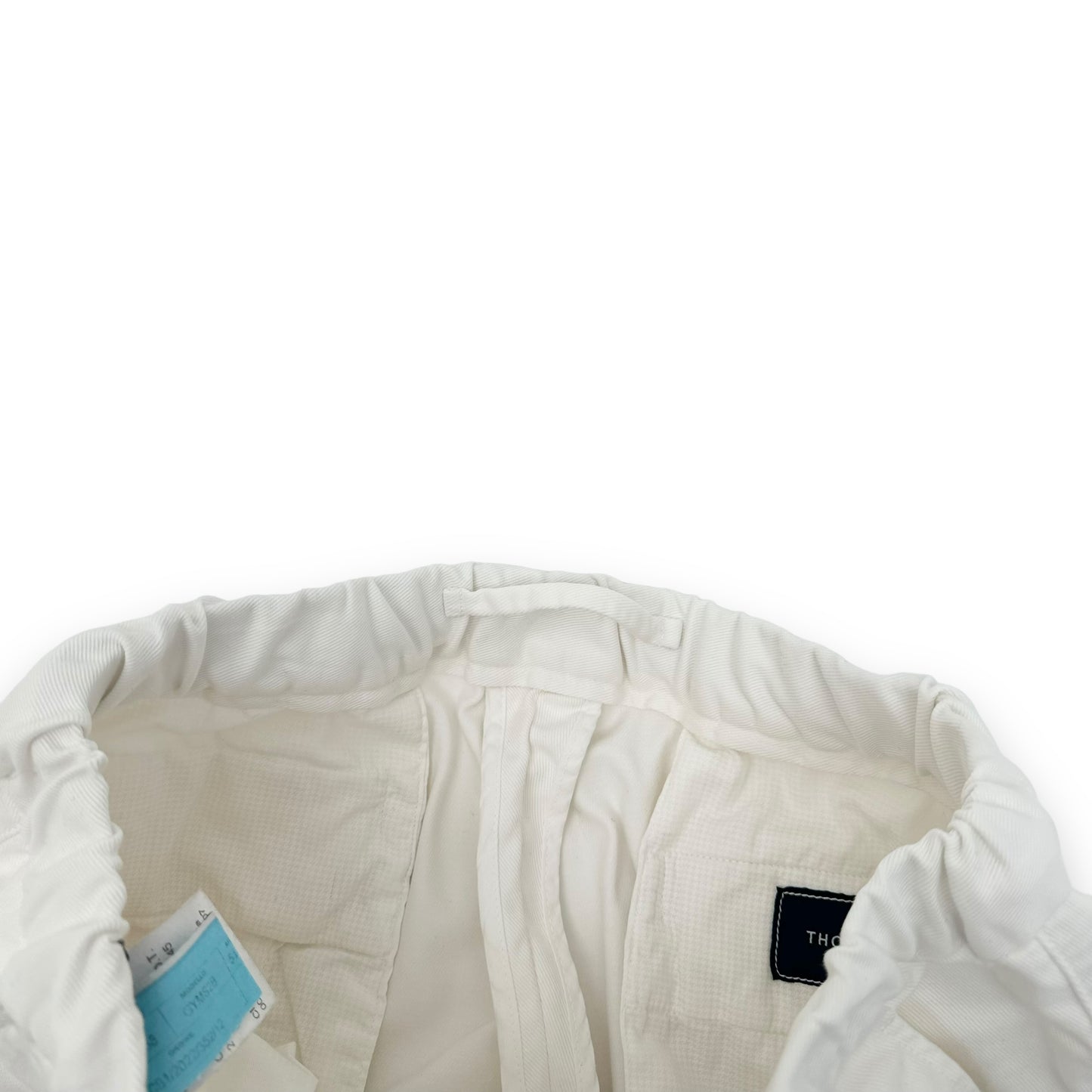 THOM SWEENEY COTTON-BLEND DRAWSTRING TROUSERS WHITE L
