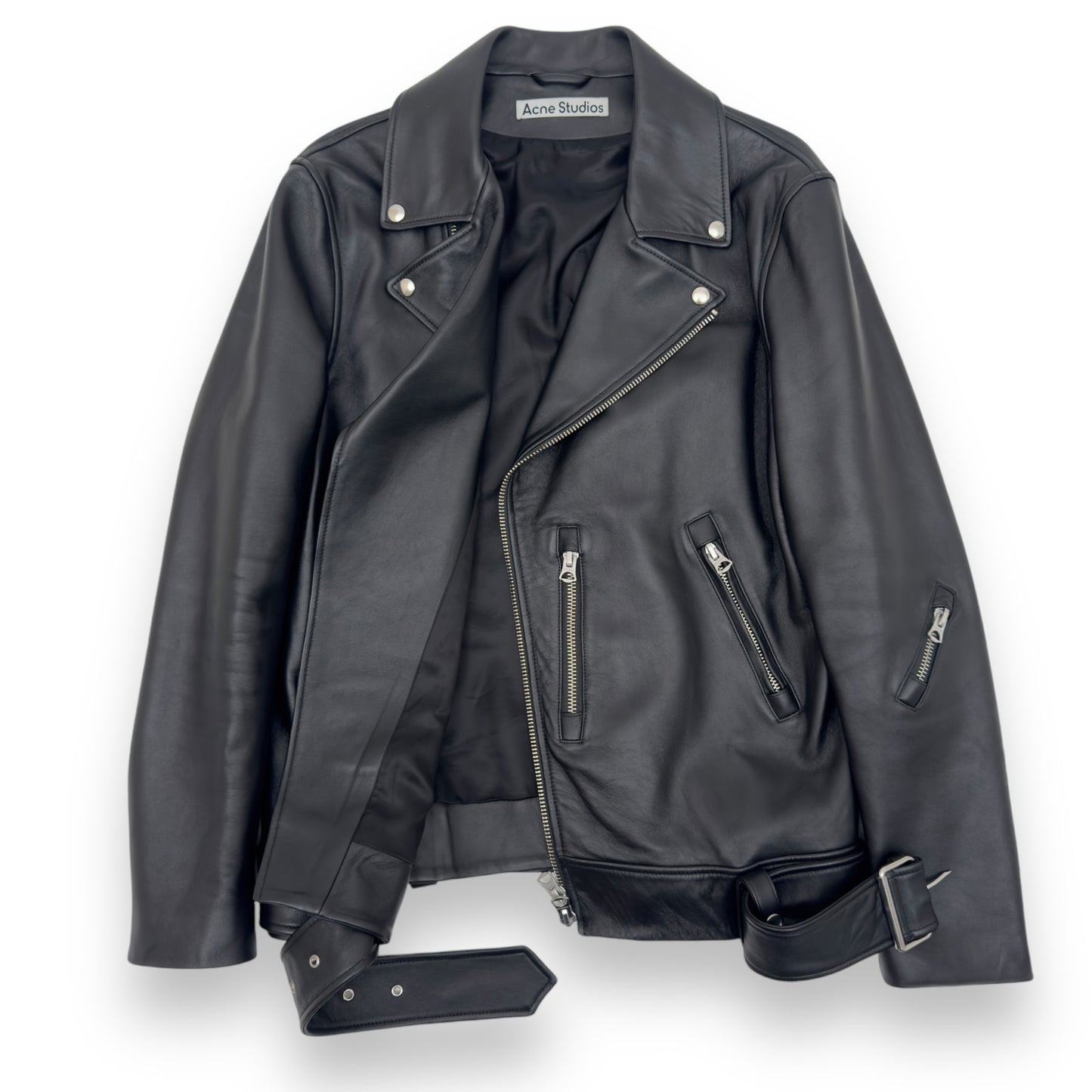 ACNE STUDIOS LEATHER BIKER JACKET BLACK L