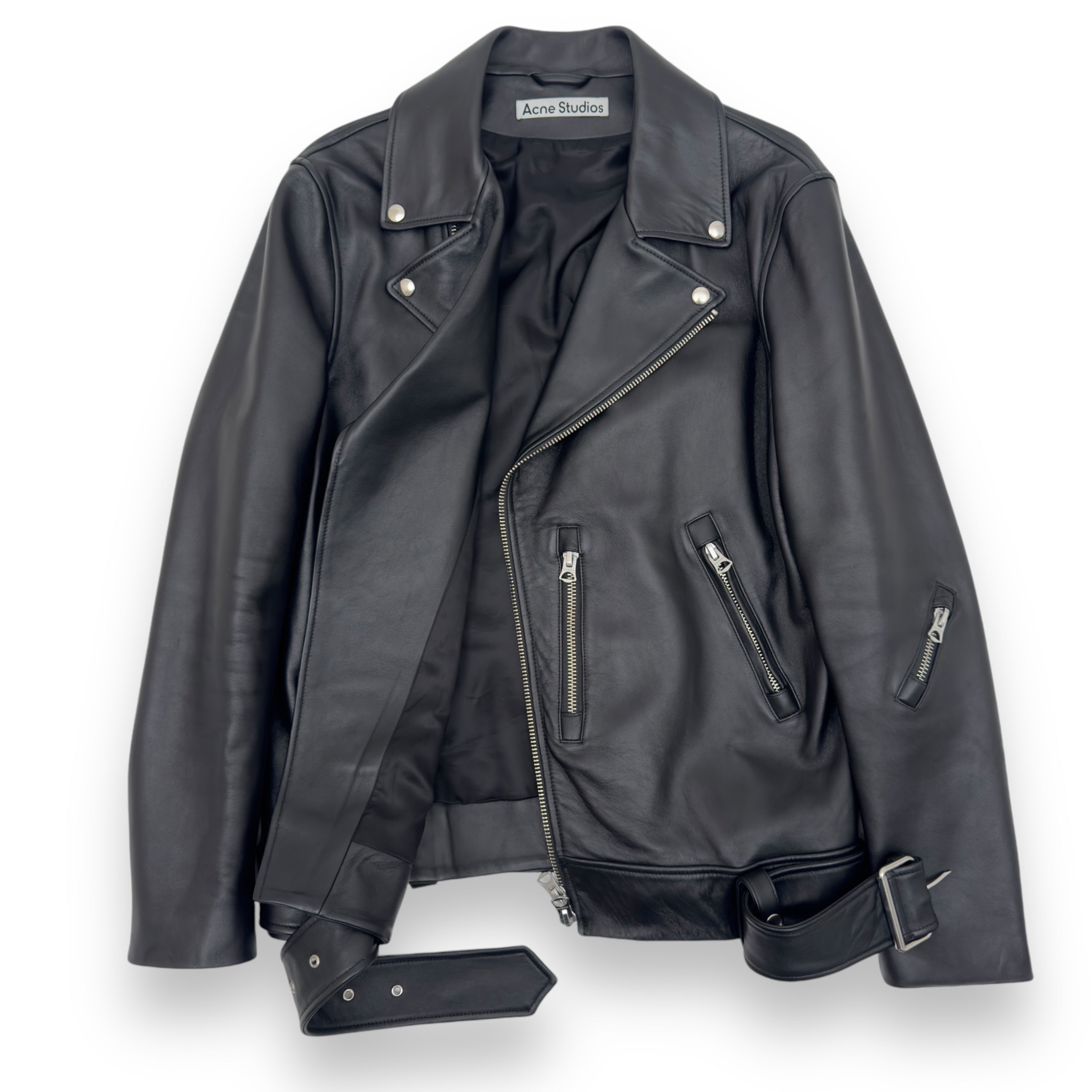 ACNE STUDIOS LEATHER BIKER JACKET BLACK L