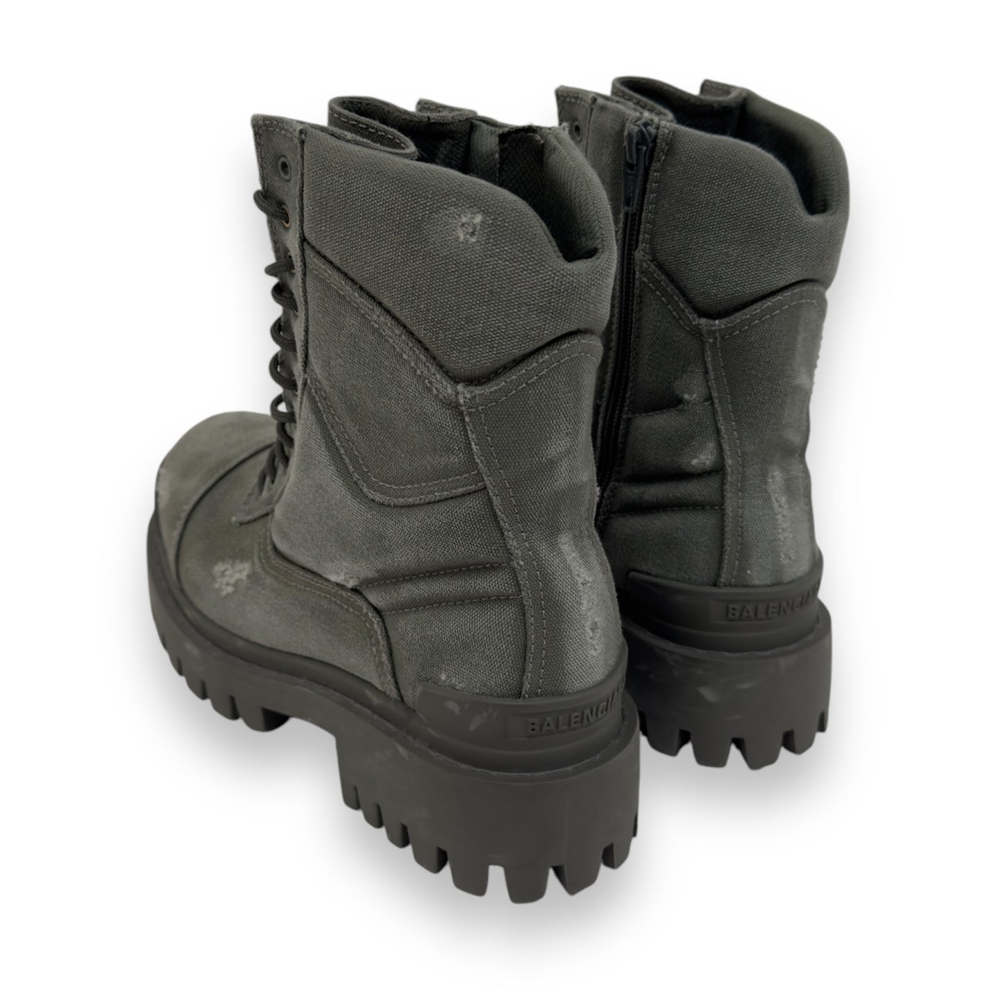 BALENCIAGA COMBAT STRIKE 20MM BOOTS KHAKI UK6