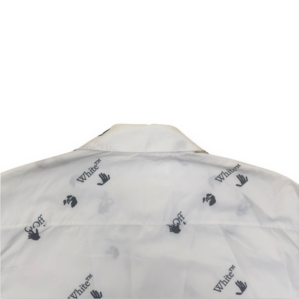 OFF-WHITE LOGO ALLOVER HOLIDAY SHIRT WHITE / BLACK M