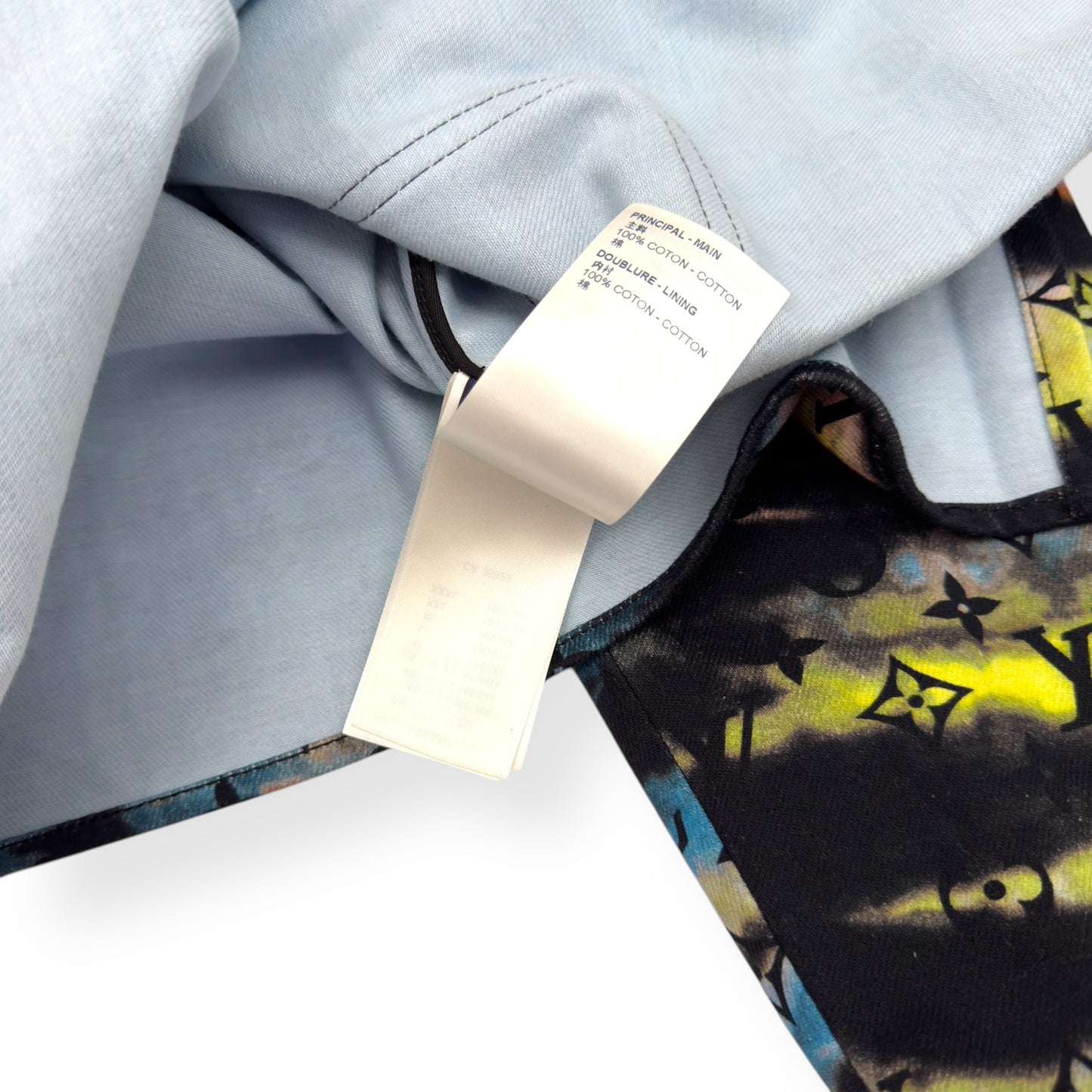 LOUIS VUITTON OVERSIZED UPCYCLED MONOGRAM TIE-DYE DENIM SHIRT MULTICOLOURED XS