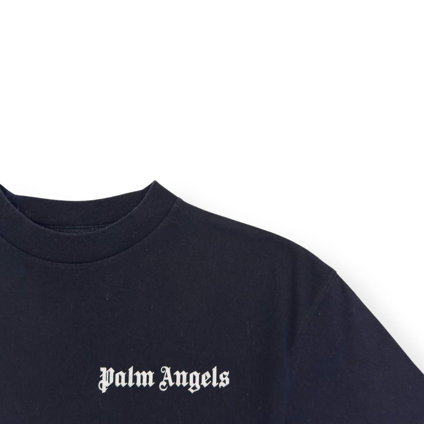 PALM ANGELS COTTON T-SHIRT BLACK / WHITE XS