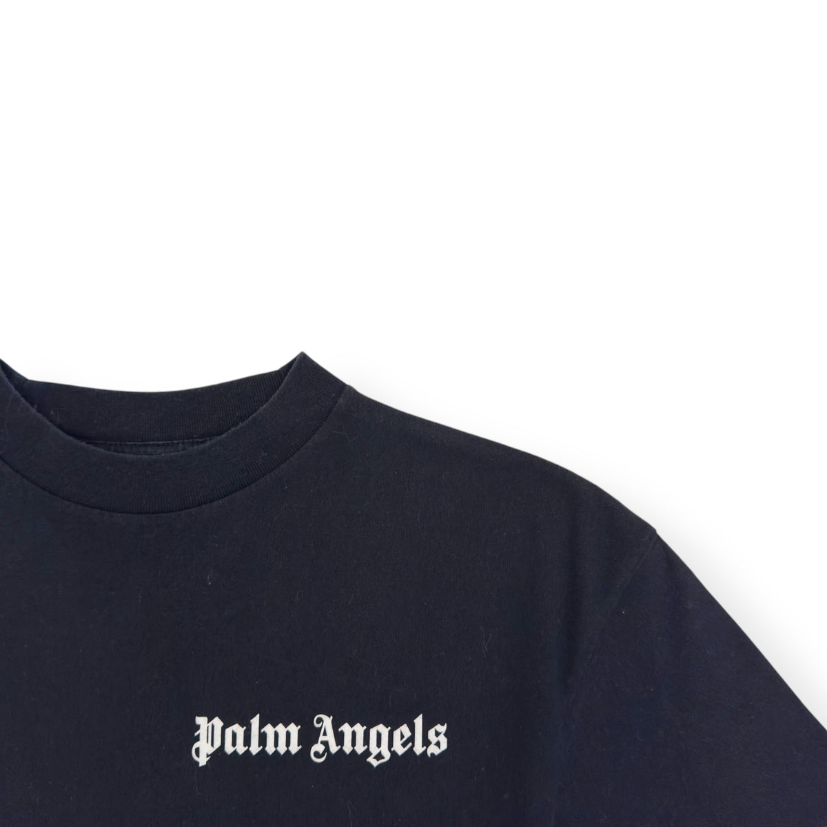 PALM ANGELS COTTON T-SHIRT BLACK / WHITE XS
