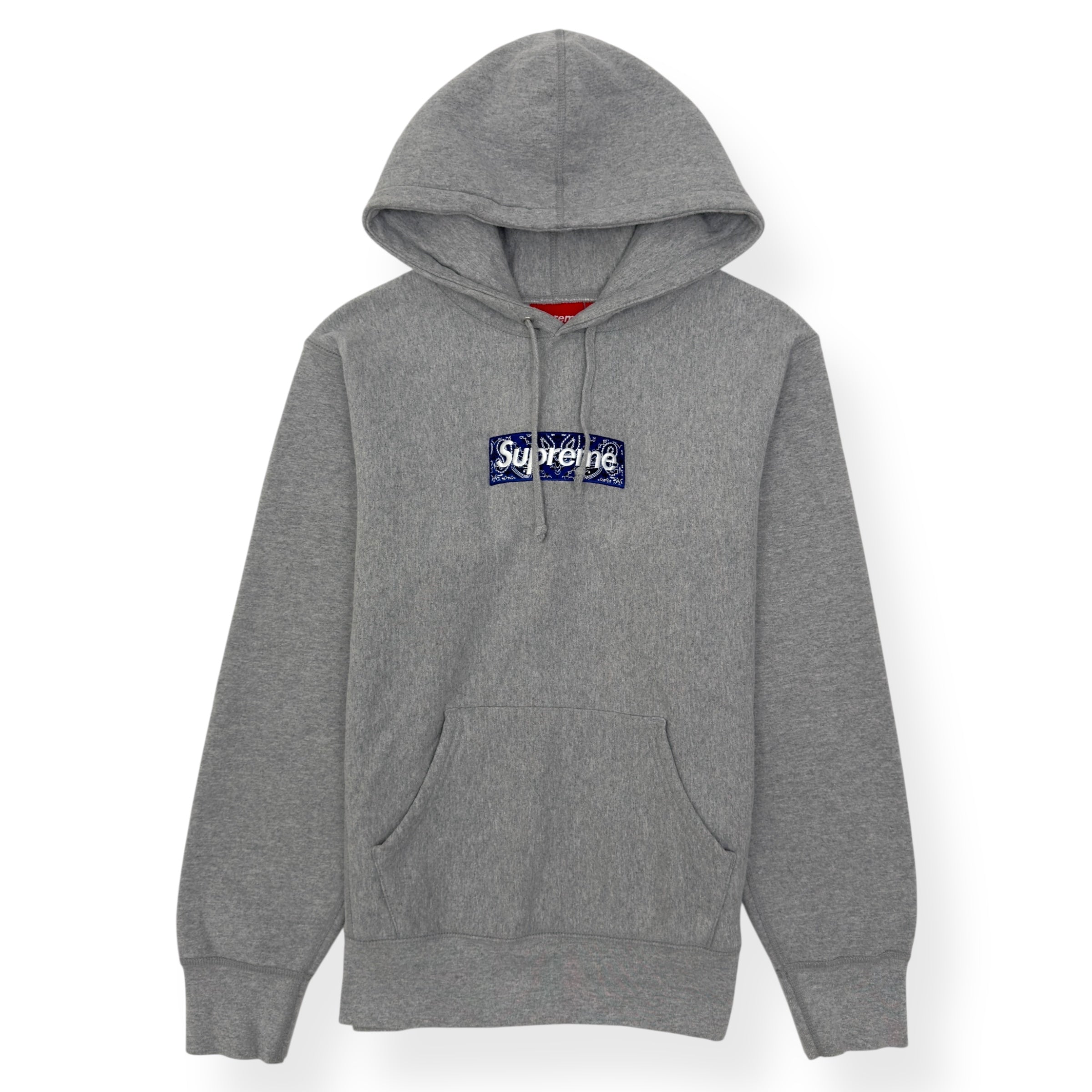 SUPREME BANDANA BOX LOGO HOODIE GREY / BLUE S