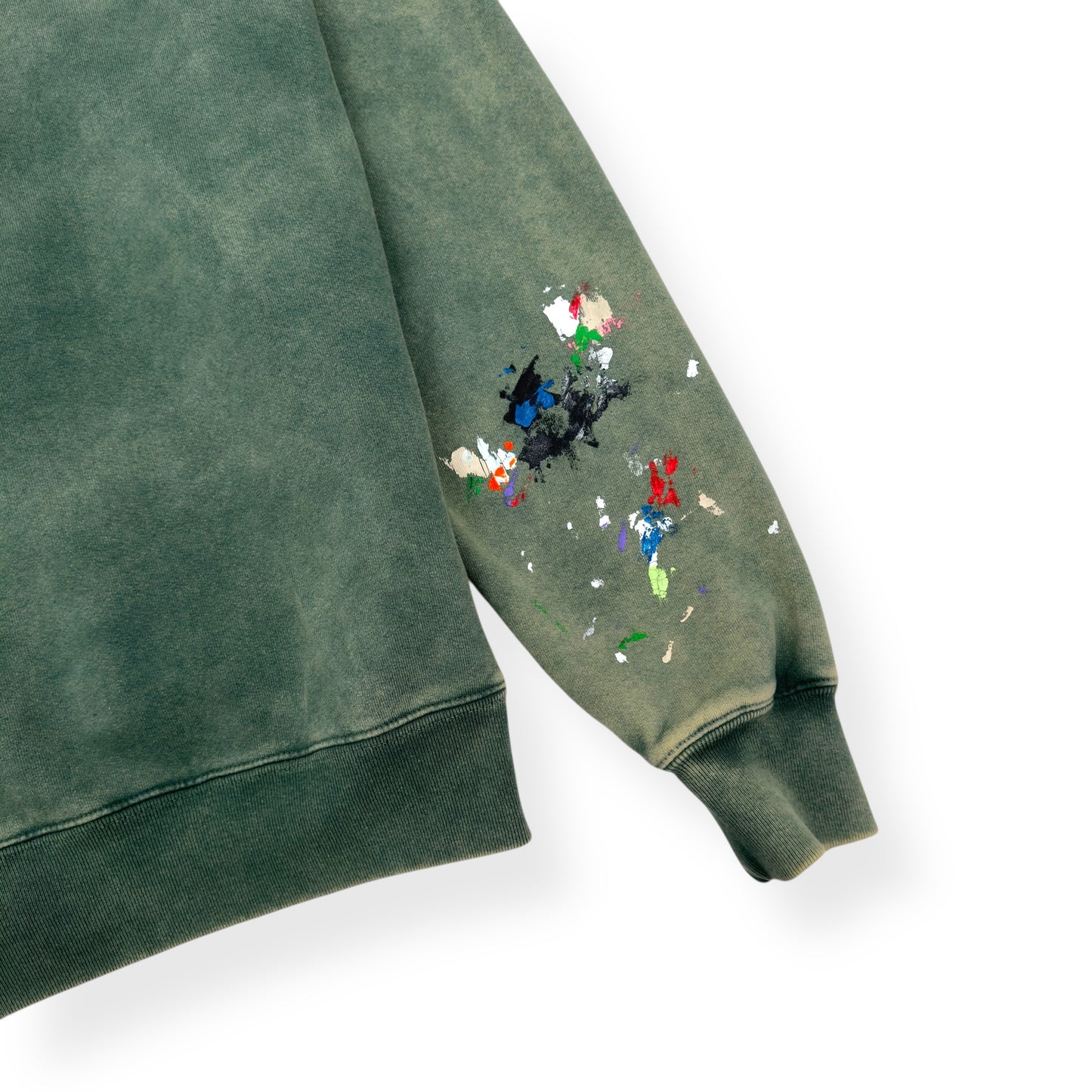GALLERY DEPT. CENTER LOGO PAINT SPLATTER HOODIE GREEN S