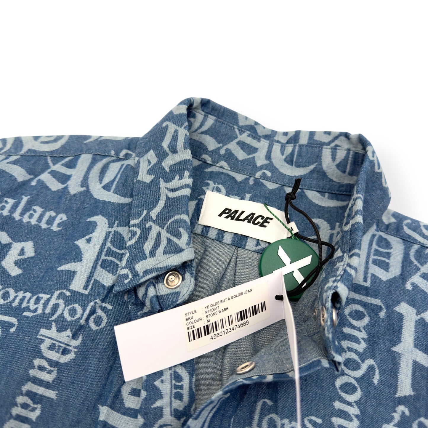 PALACE YE OLDE BUT A GOLDIE STONE WASH SHIRT BLUE M