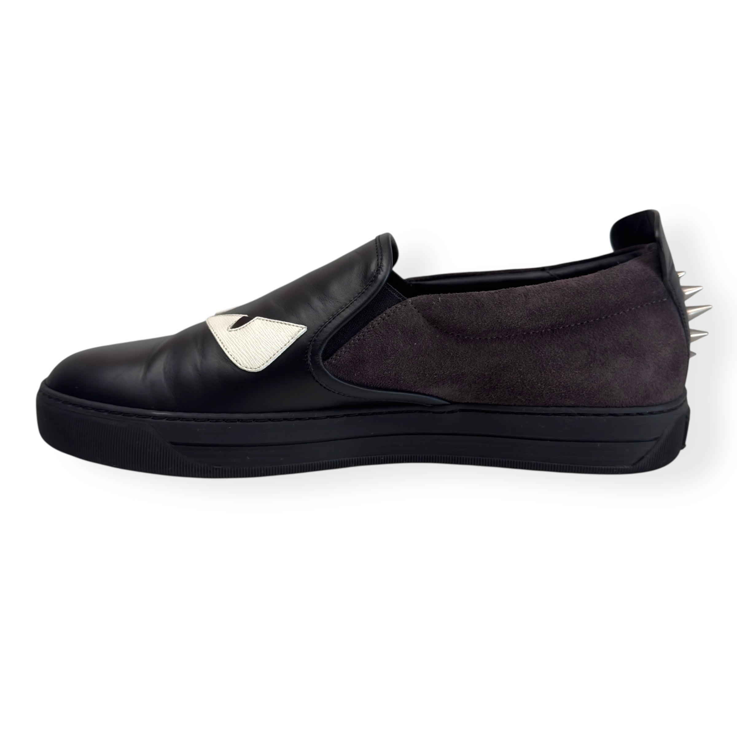 FENDI MONSTER SLIP ON SNEAKER BLACK / WHITE UK9