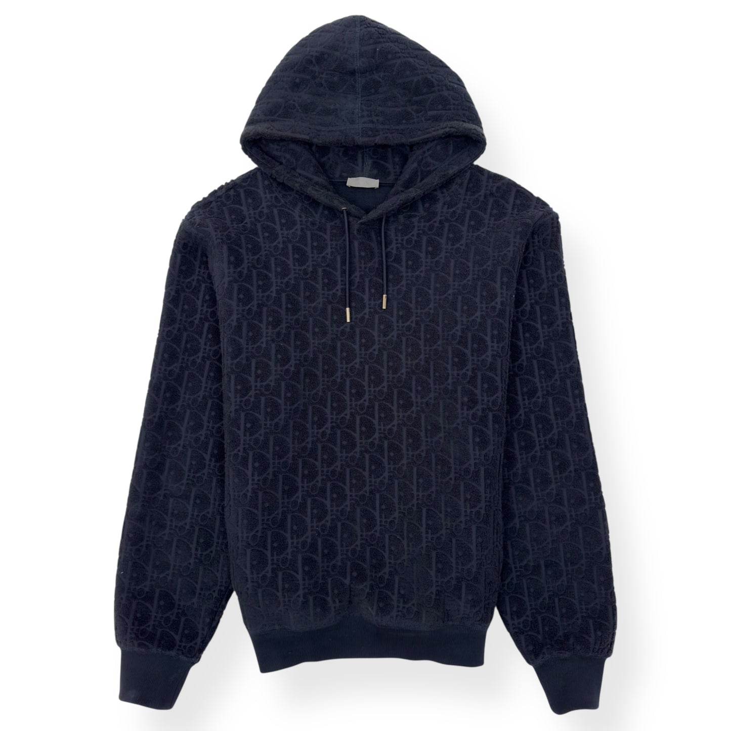 DIOR OBLIQUE RELAXED-FIT HOODIE NAVY L