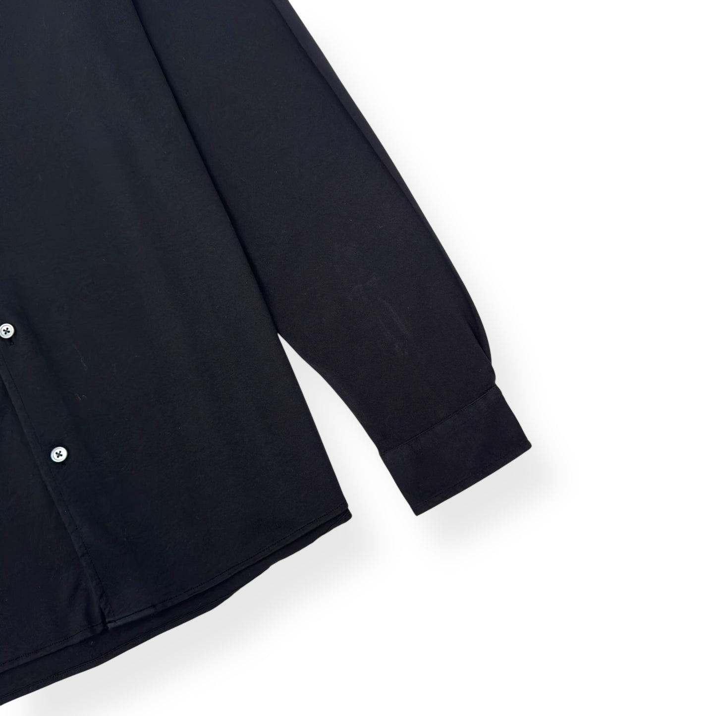 THOM SWEENEY SS25 LONG SLEEVE BUTTON THROUGH SHIRT BLACK L