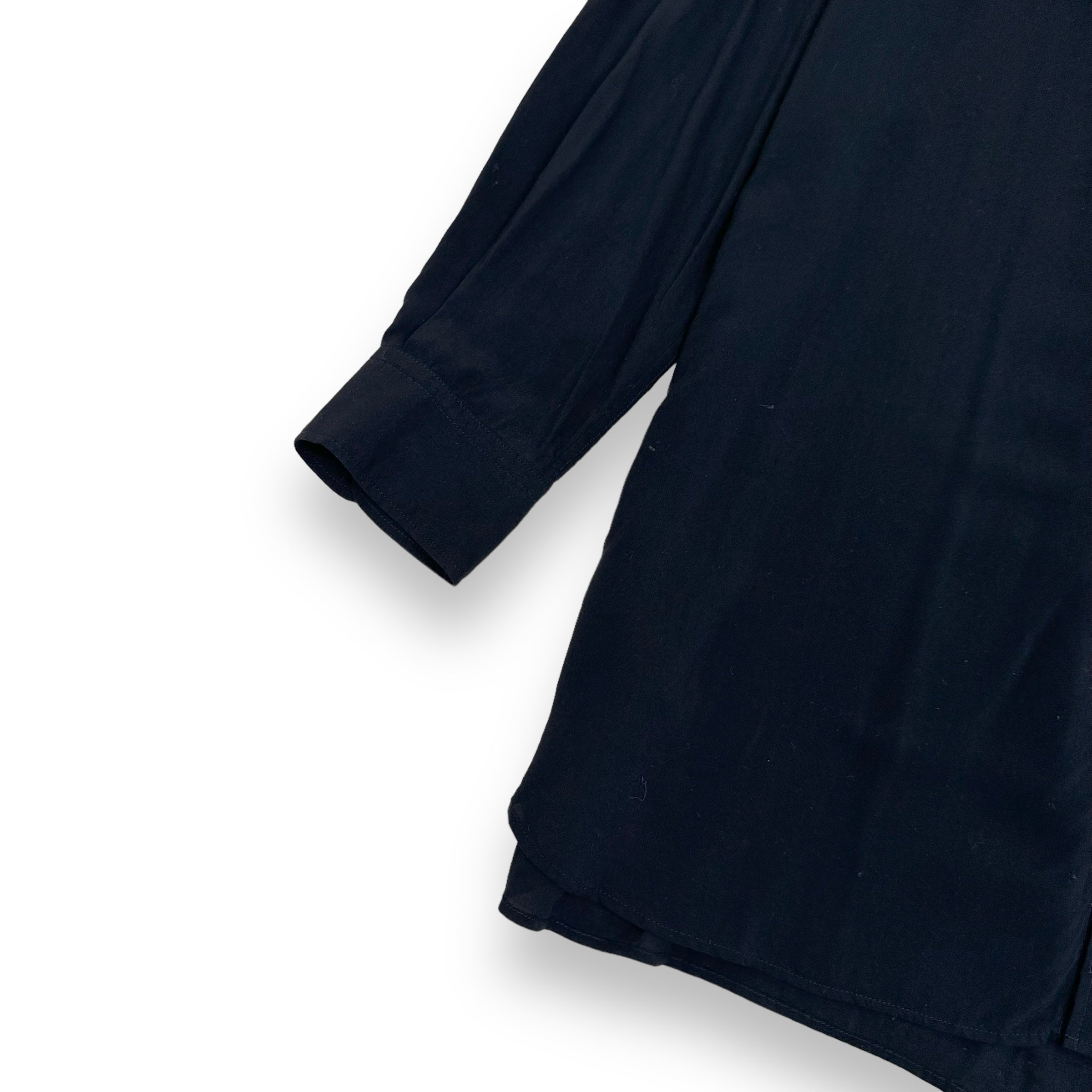 YOHJI YAMAMOTO POUR HOMME DOUBLE COLLAR RAYON SHIRT BLACK L