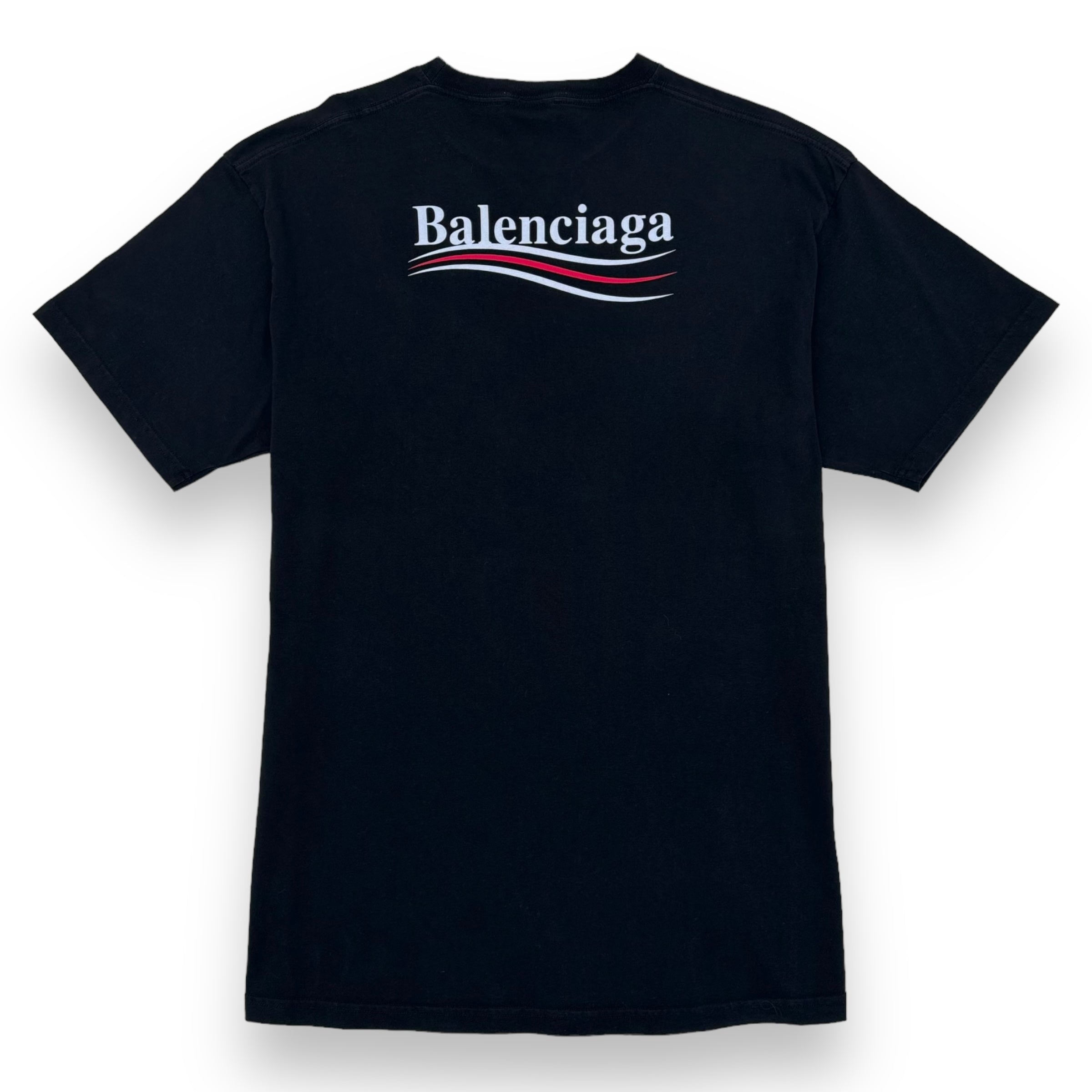 BALENCIAGA POLITICAL LOGO T-SHIRT BLACK M