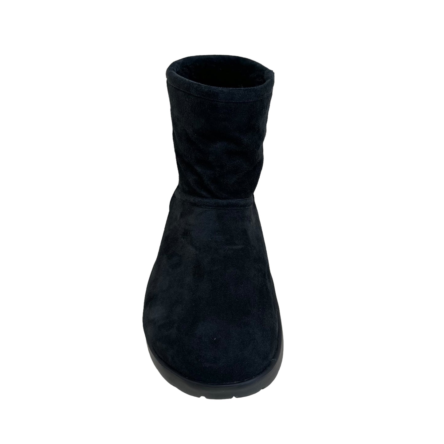 BOTTEGA VENETA SNAP ANKLE SHEARLING LINED BOOTS BLACK UK10