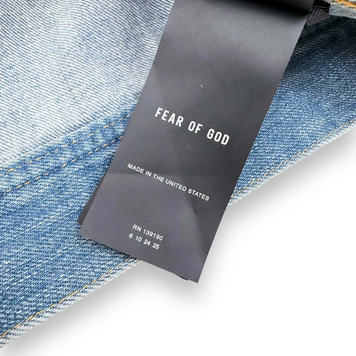 FEAR OF GOD ZIP-UP DENIM JACKET BLUE L