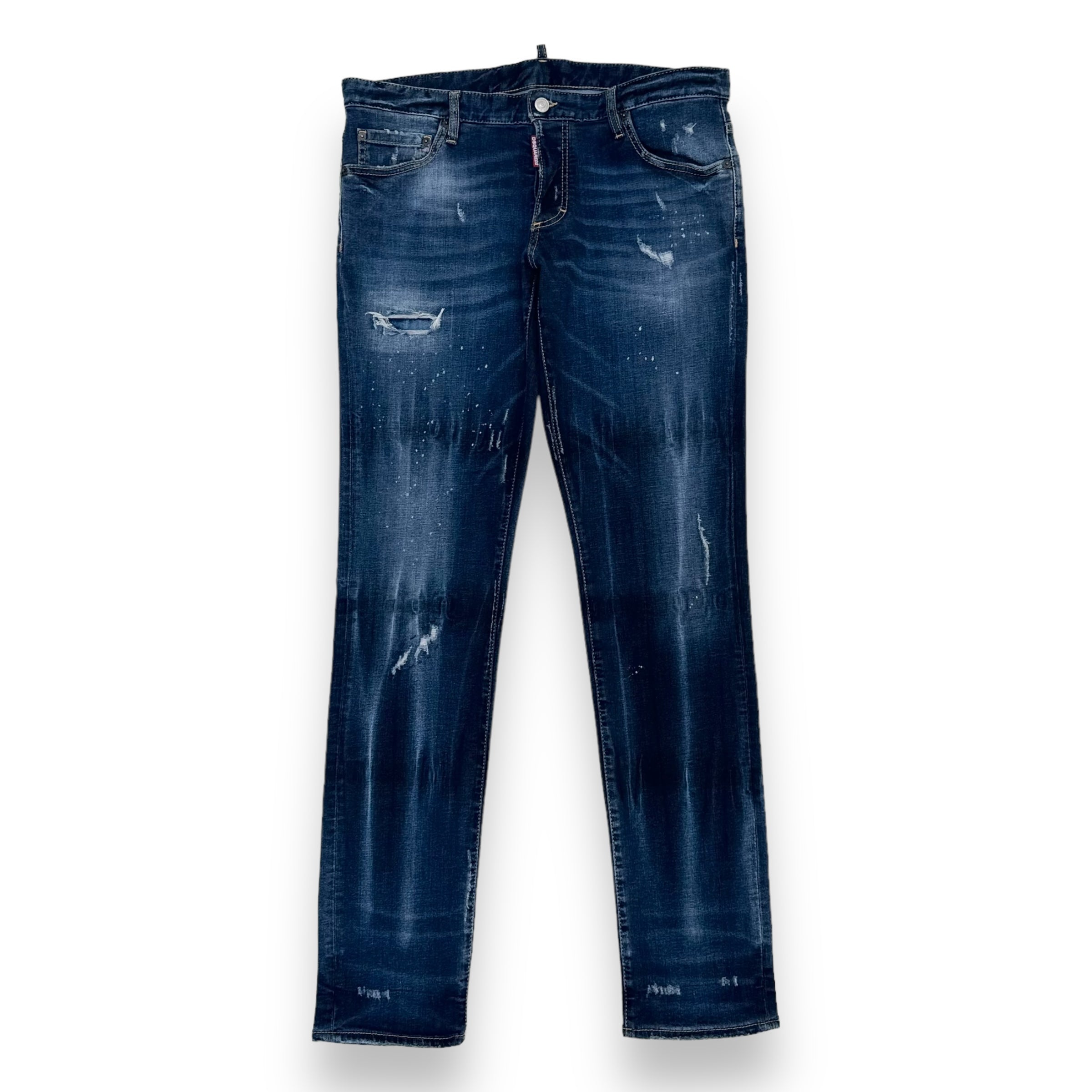 DSQUARED2 DISTRESSED DENIM JEANS NAVY BLUE XL