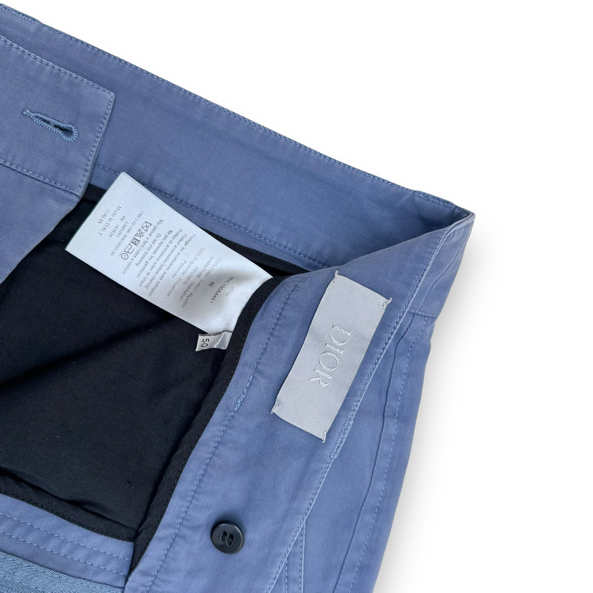 DIOR BUCKLE DETAILED CARGO TROUSER BLUE L