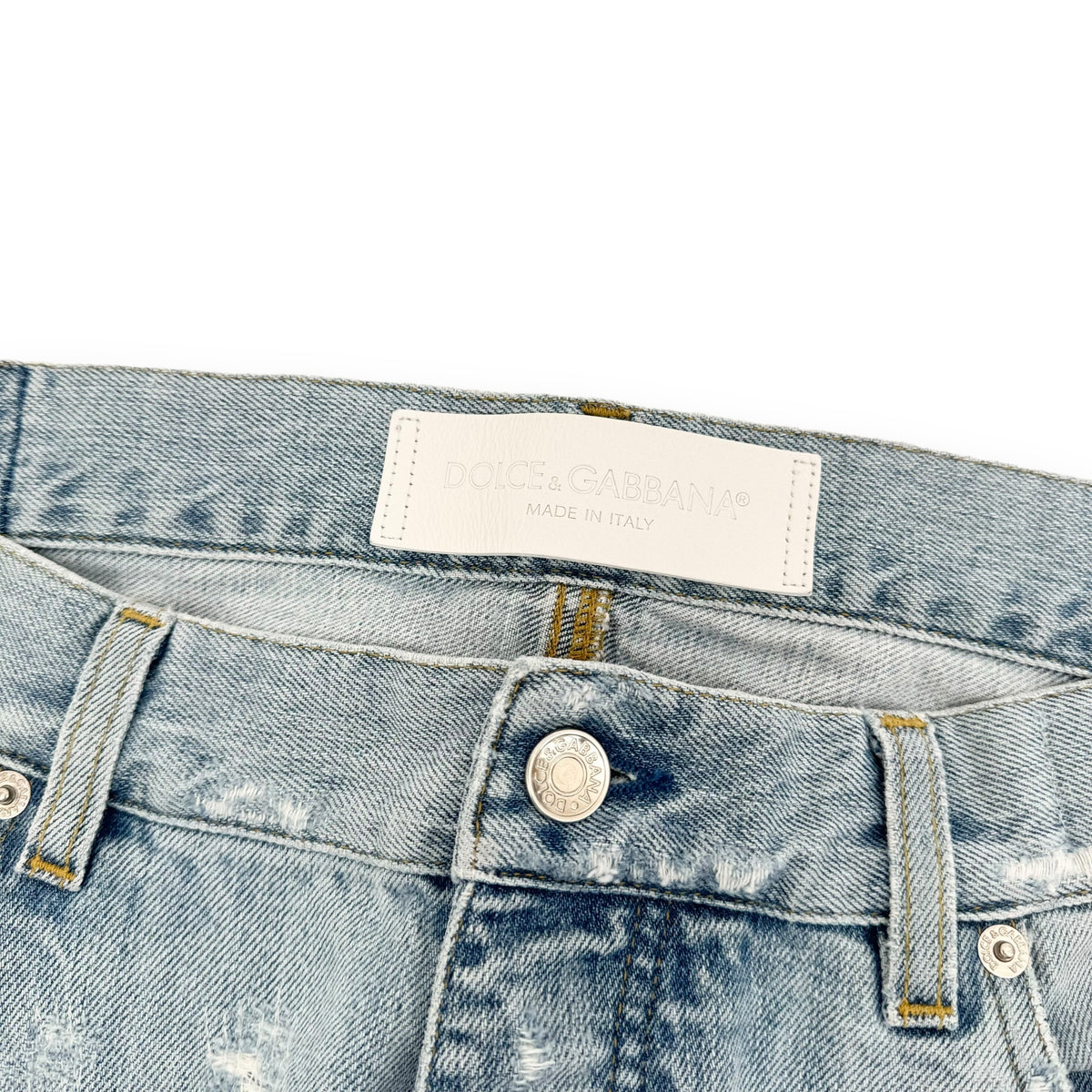 DOLCE & GABBANA DISTRESSED DENIM JEANS BLUE XL