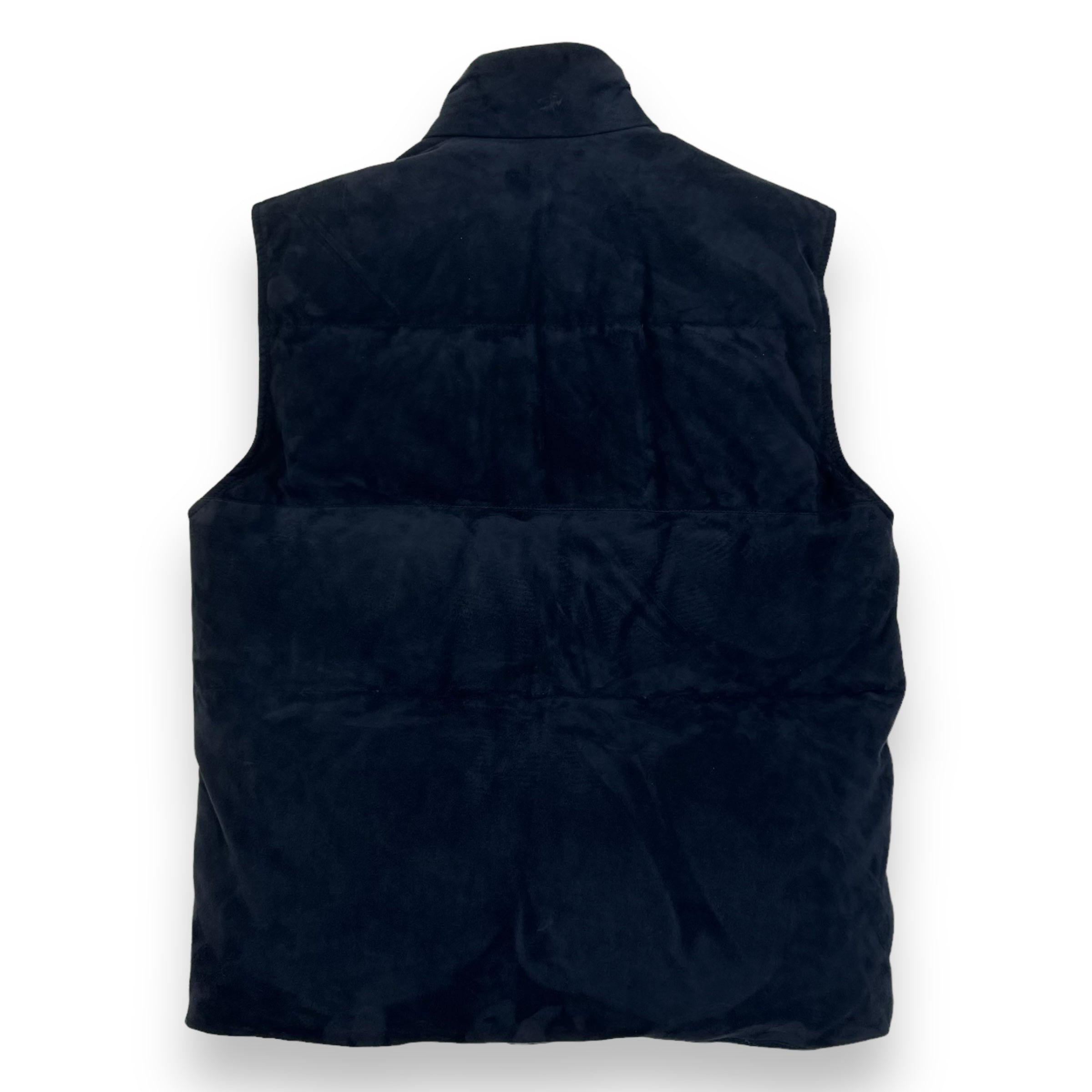 THOM SWEENEY LAMB LEATHER GILET PUFFER JACKET NAVY M