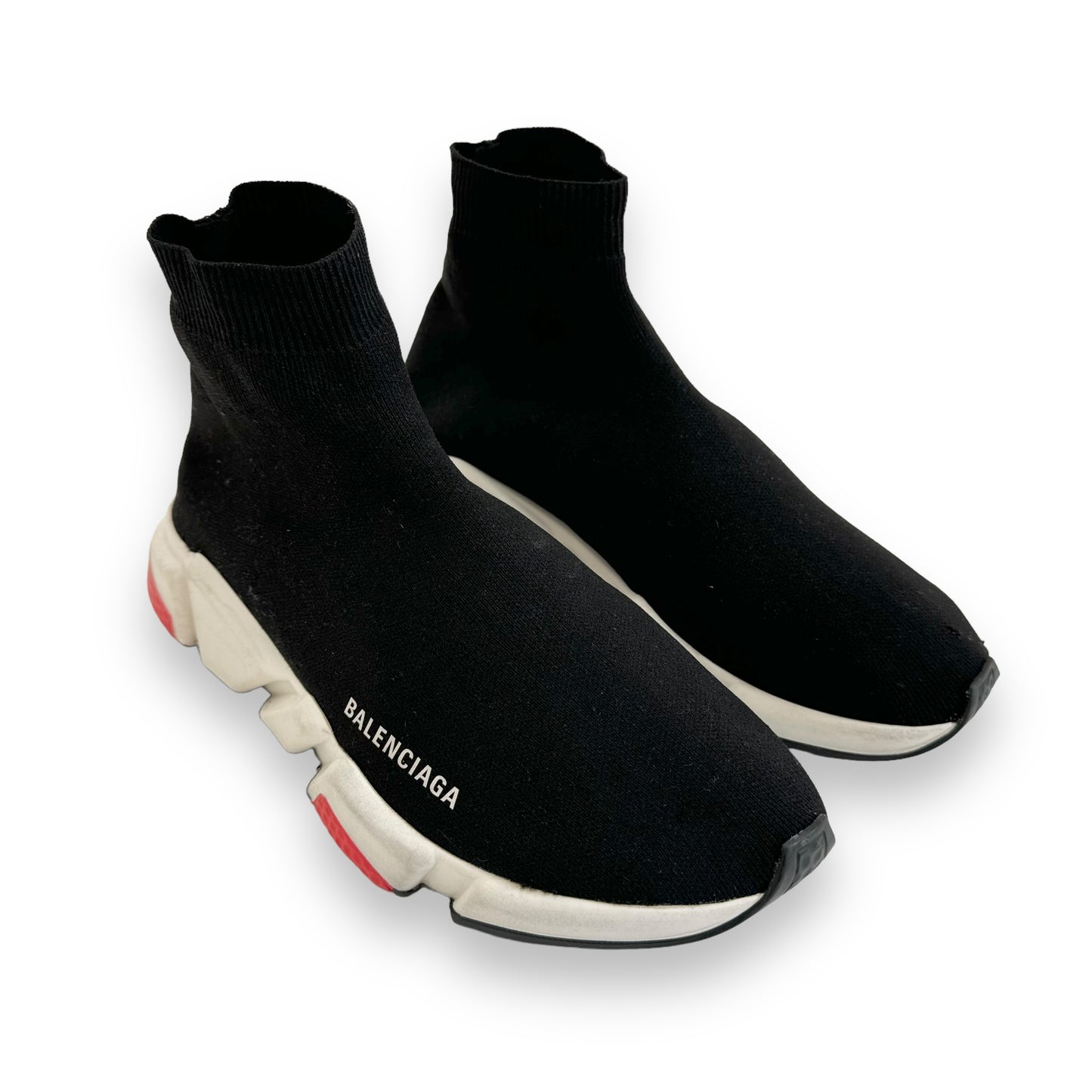 BALENCIAGA SPEED SNEAKER BLACK / WHITE / RED UK8