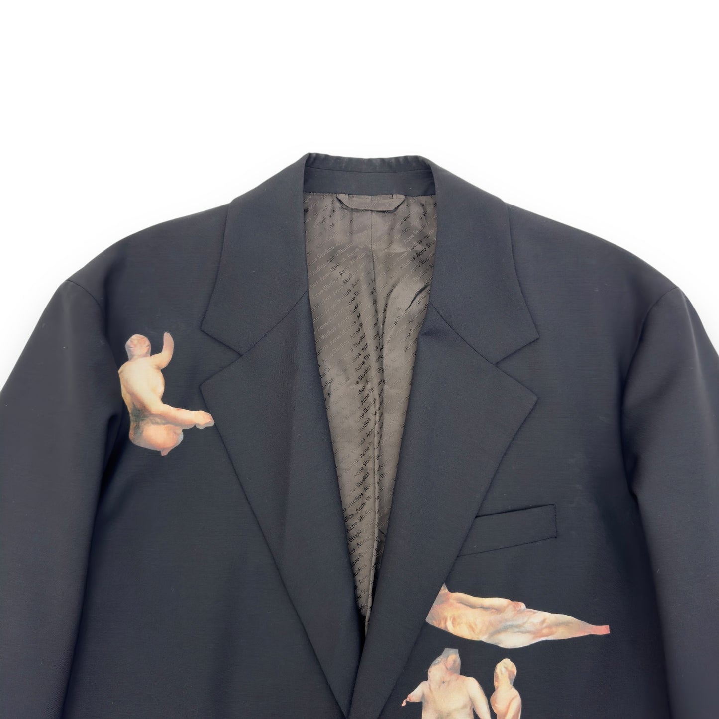ACNE STUDIOS OVERSIZED PRINTED SUIT JACKET BLACK S