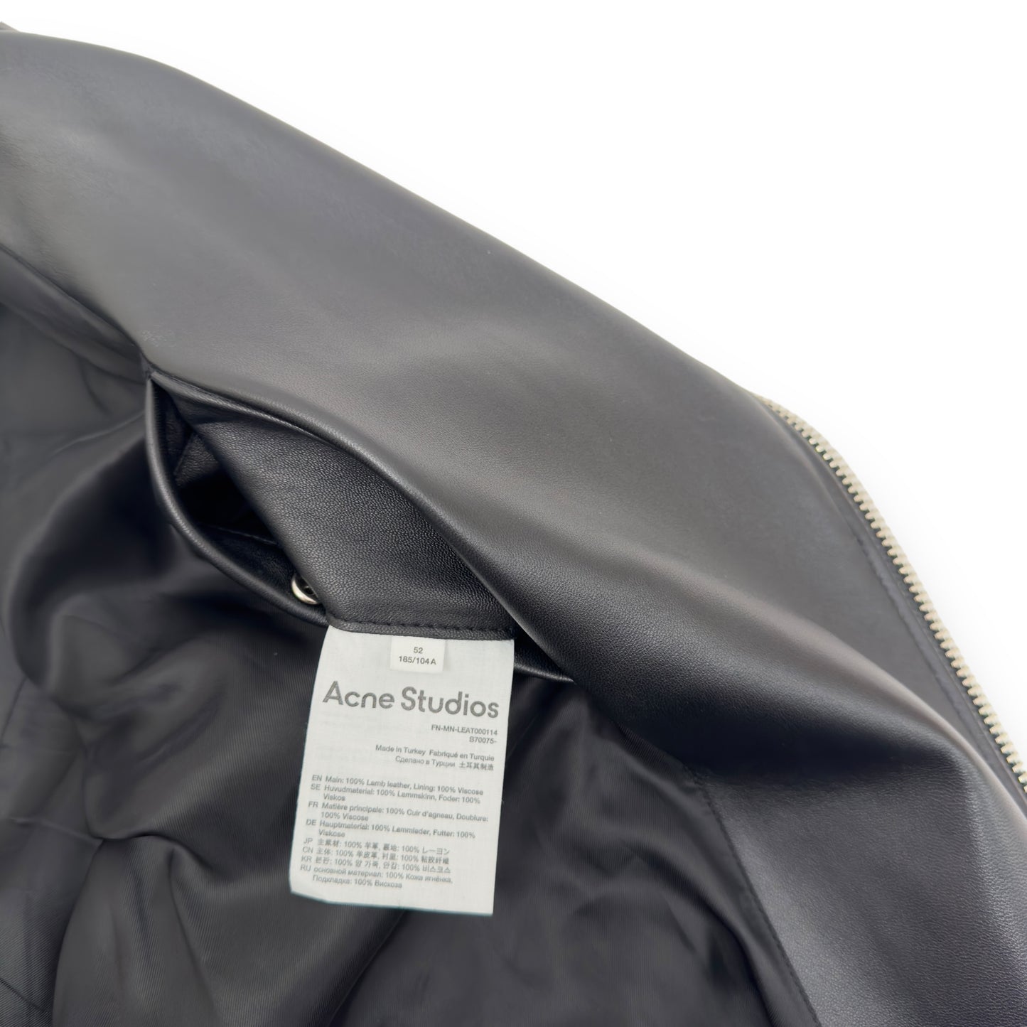 ACNE STUDIOS LEATHER BIKER JACKET BLACK L