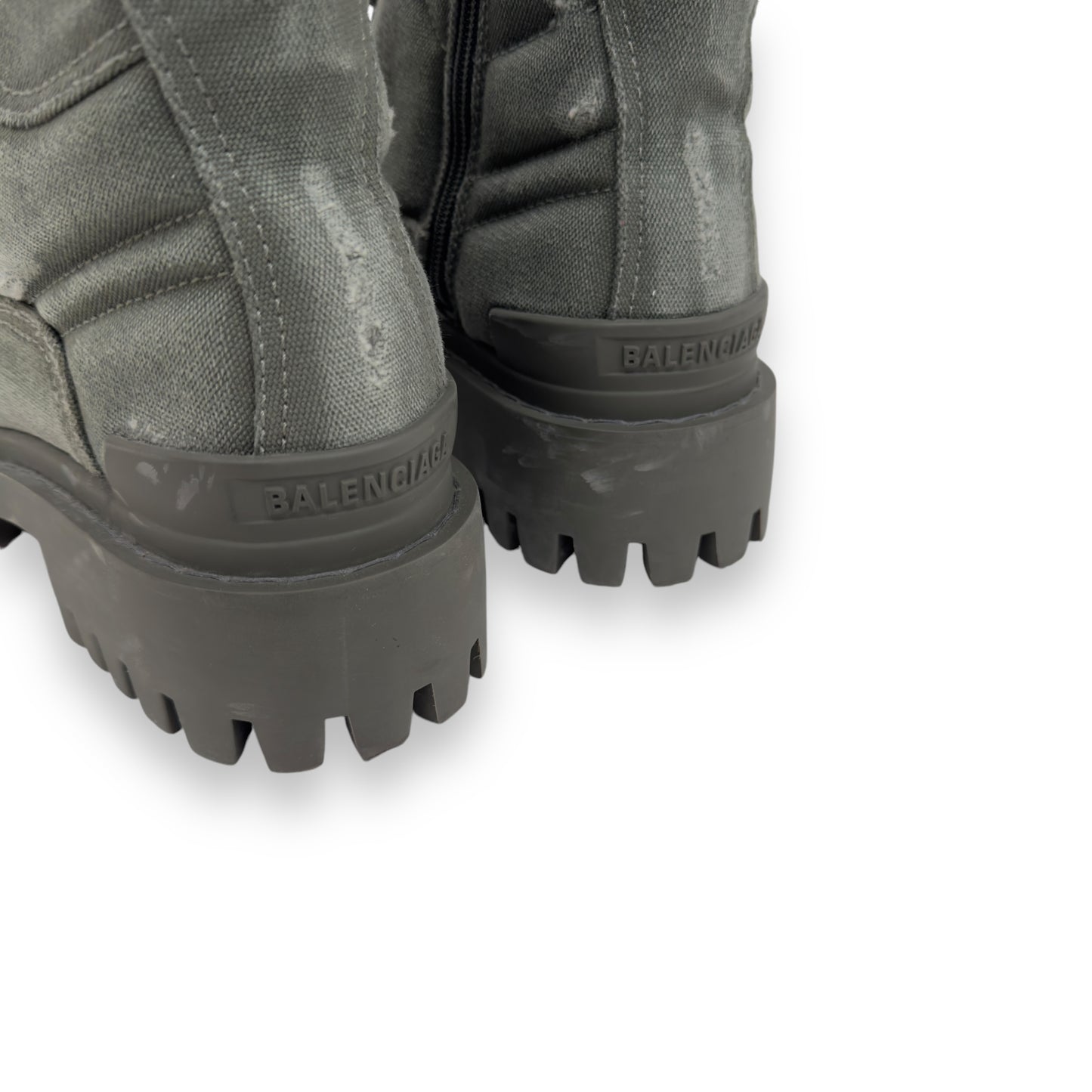BALENCIAGA COMBAT STRIKE 20MM BOOTS KHAKI UK6