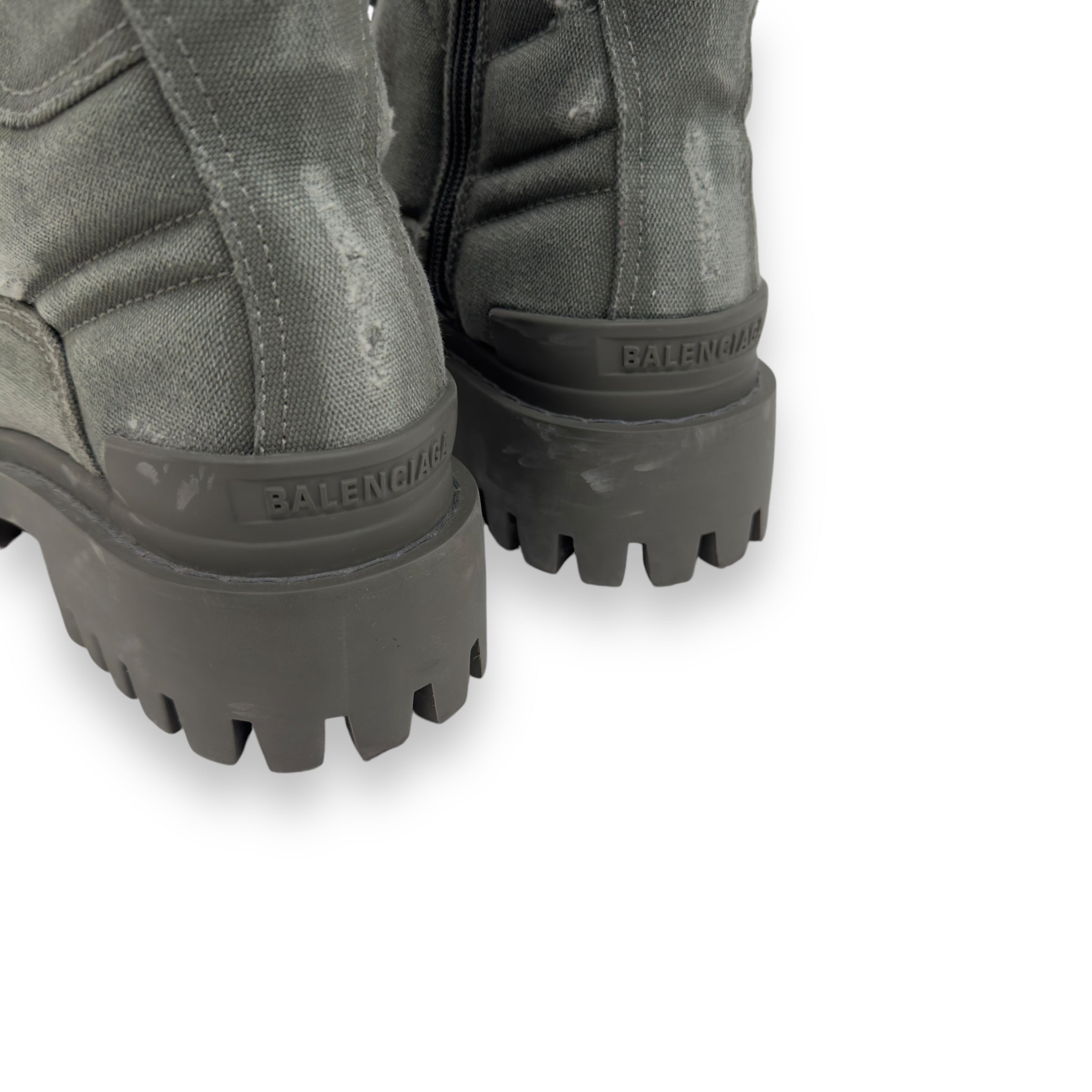 BALENCIAGA COMBAT STRIKE 20MM BOOTS KHAKI UK6