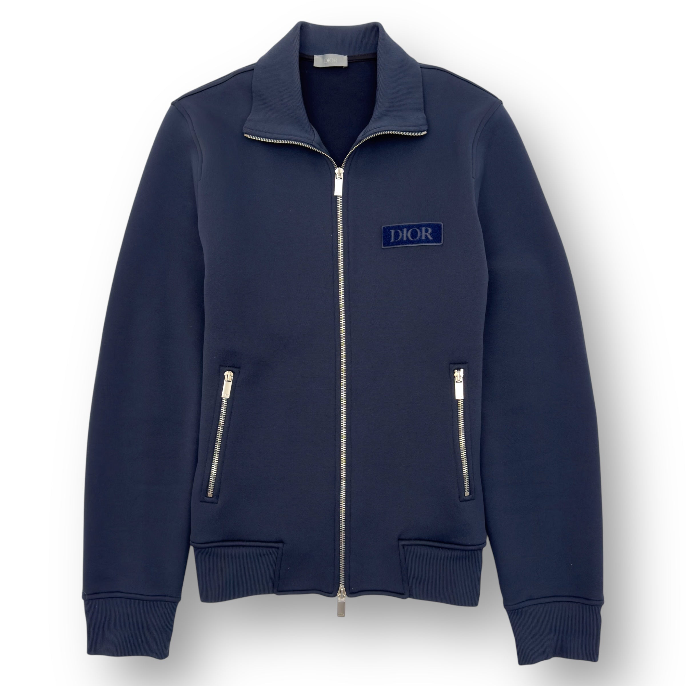 DIOR TECHNICAL FABRIC TRACK JACKET NAVY M