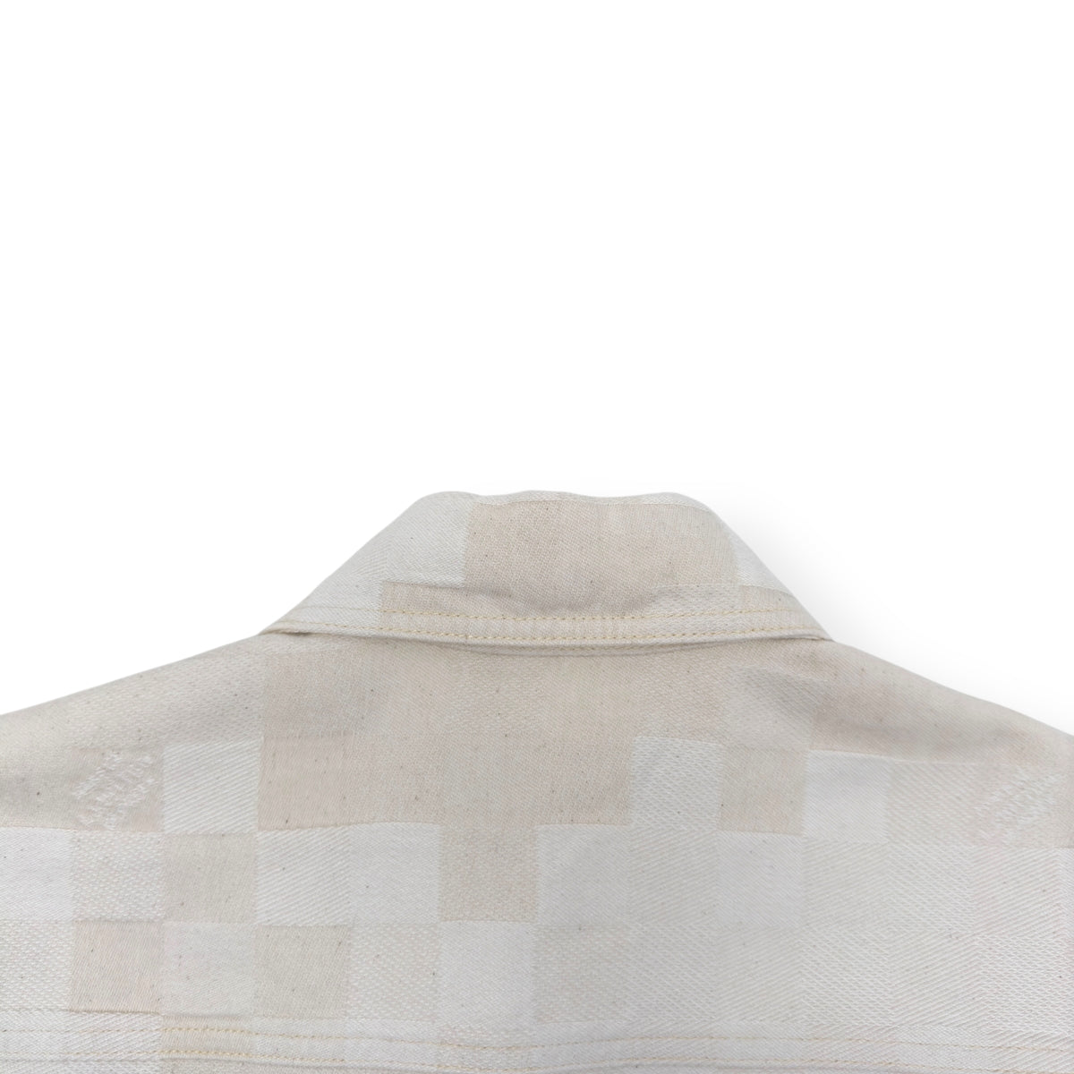 LOUIS VUITTON DAMIER SHORT-SLEEVED DENIM SHIRT ECRU WHITE XL