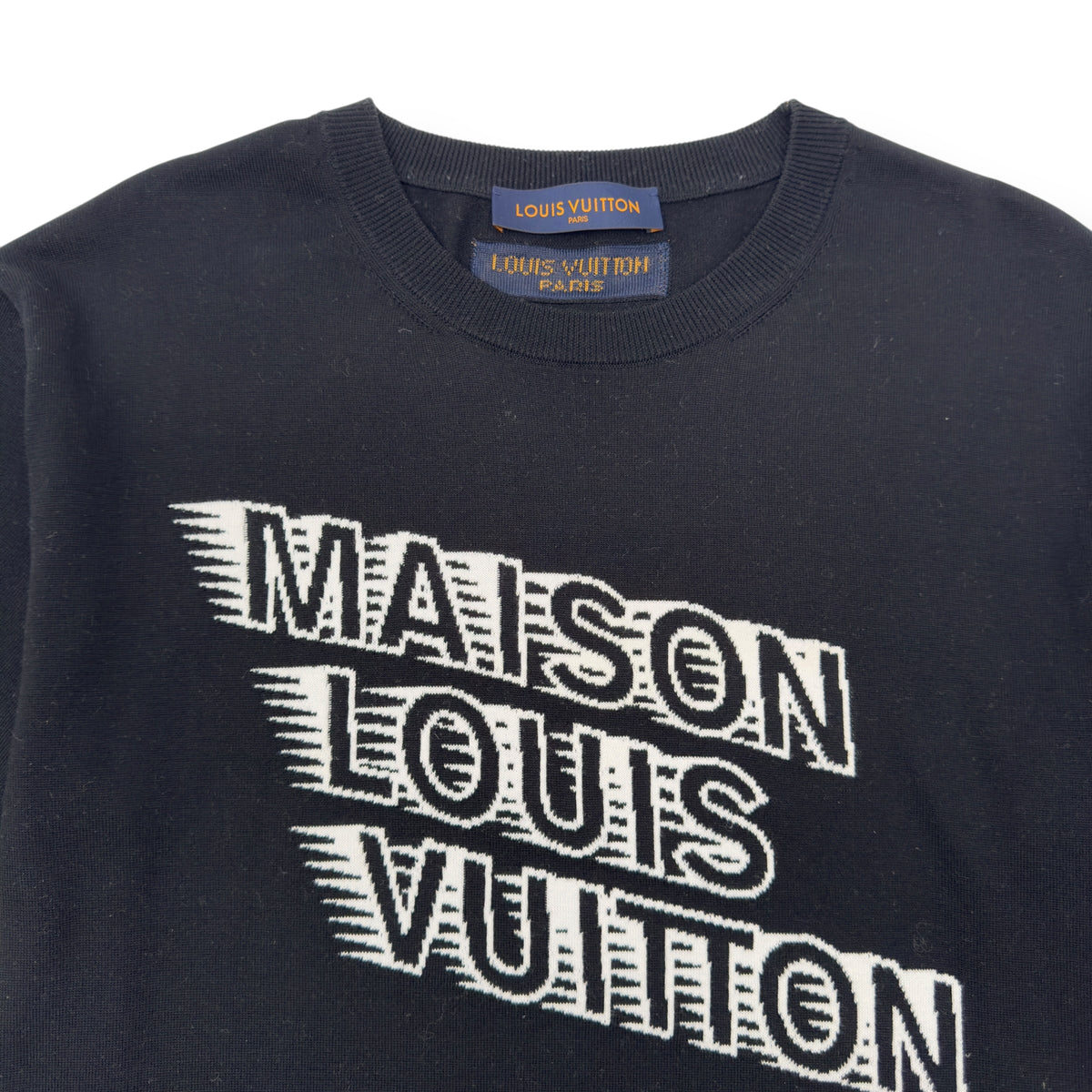 LOUIS VUITTON MAISON CREWNECK T-SHIRT BLACK / WHTE L