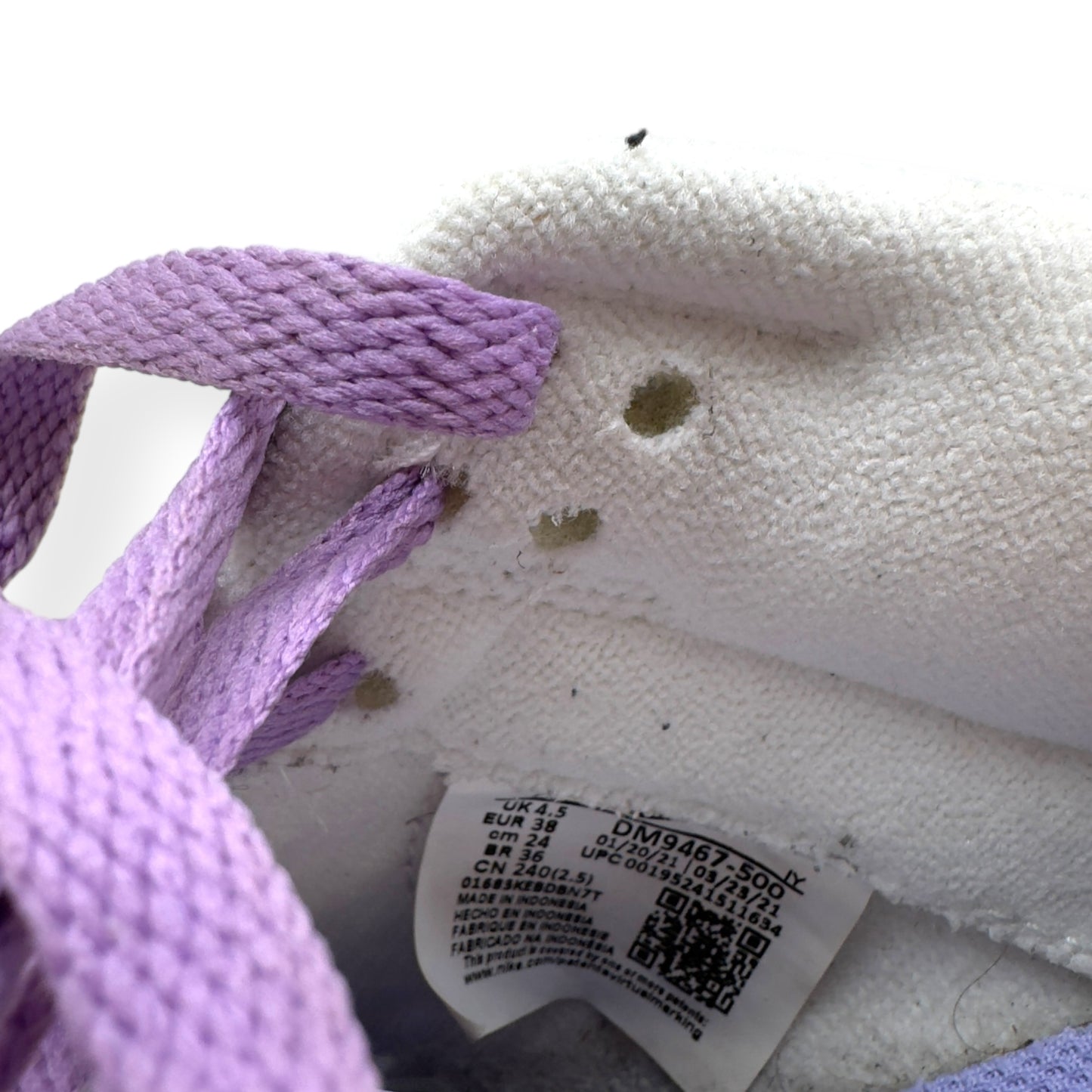 NIKE WOMENS DUNK LOW TOP SNEAKER PURPLE PULSE UK4.5