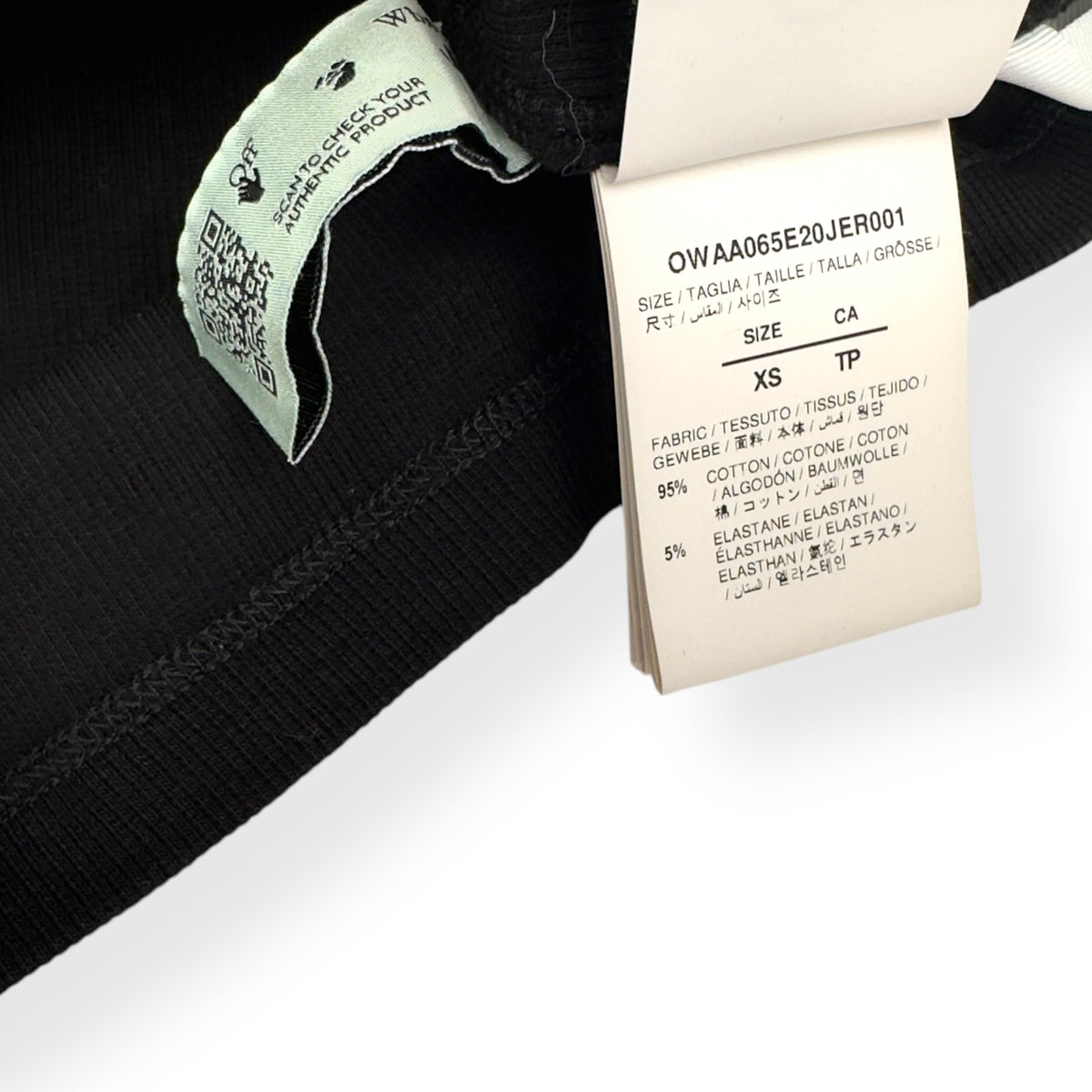 OFF-WHITE LOGO PRINT STRETCH-COTTON T-SHIRT BLACK XS