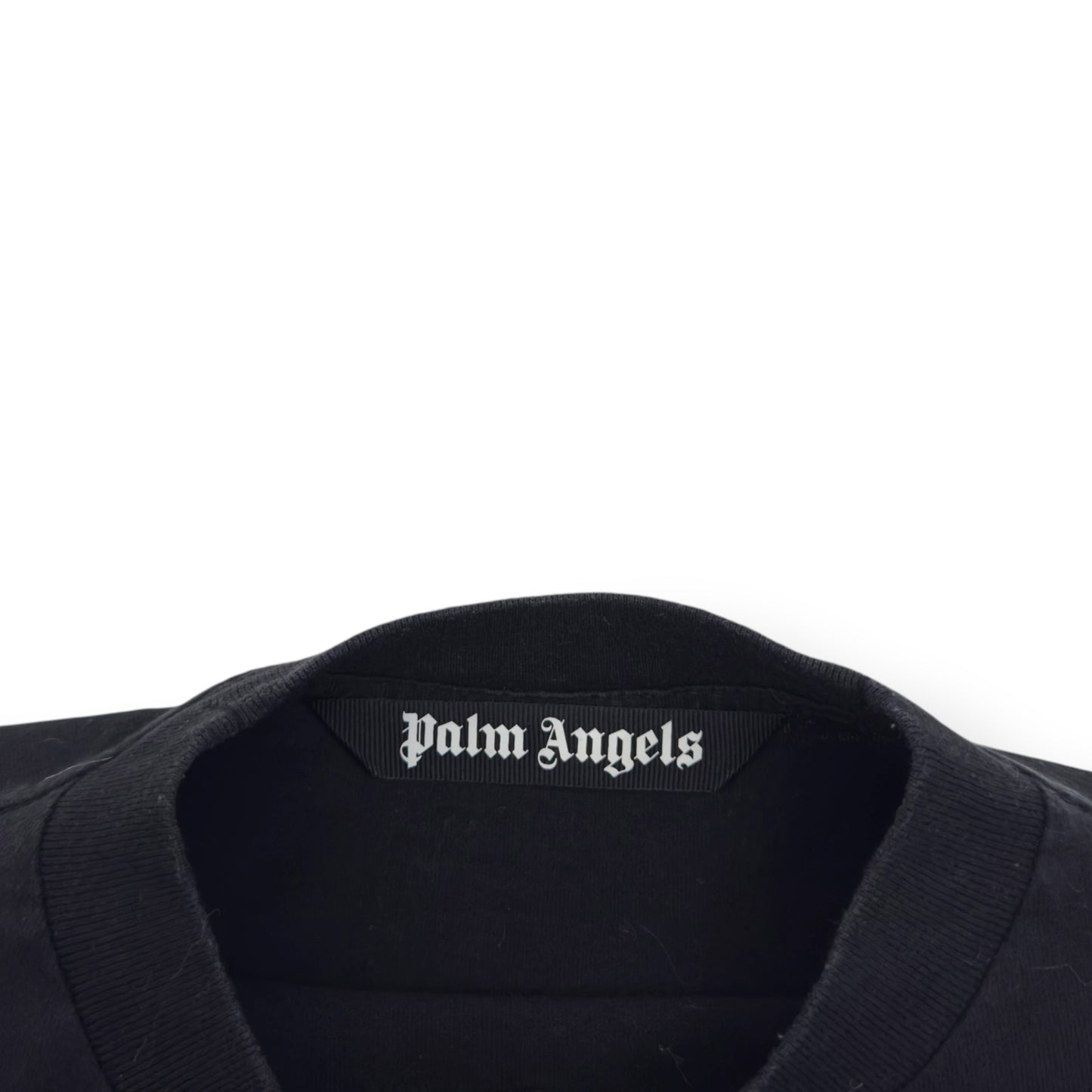 PALM ANGELS COTTON T-SHIRT BLACK / WHITE XS