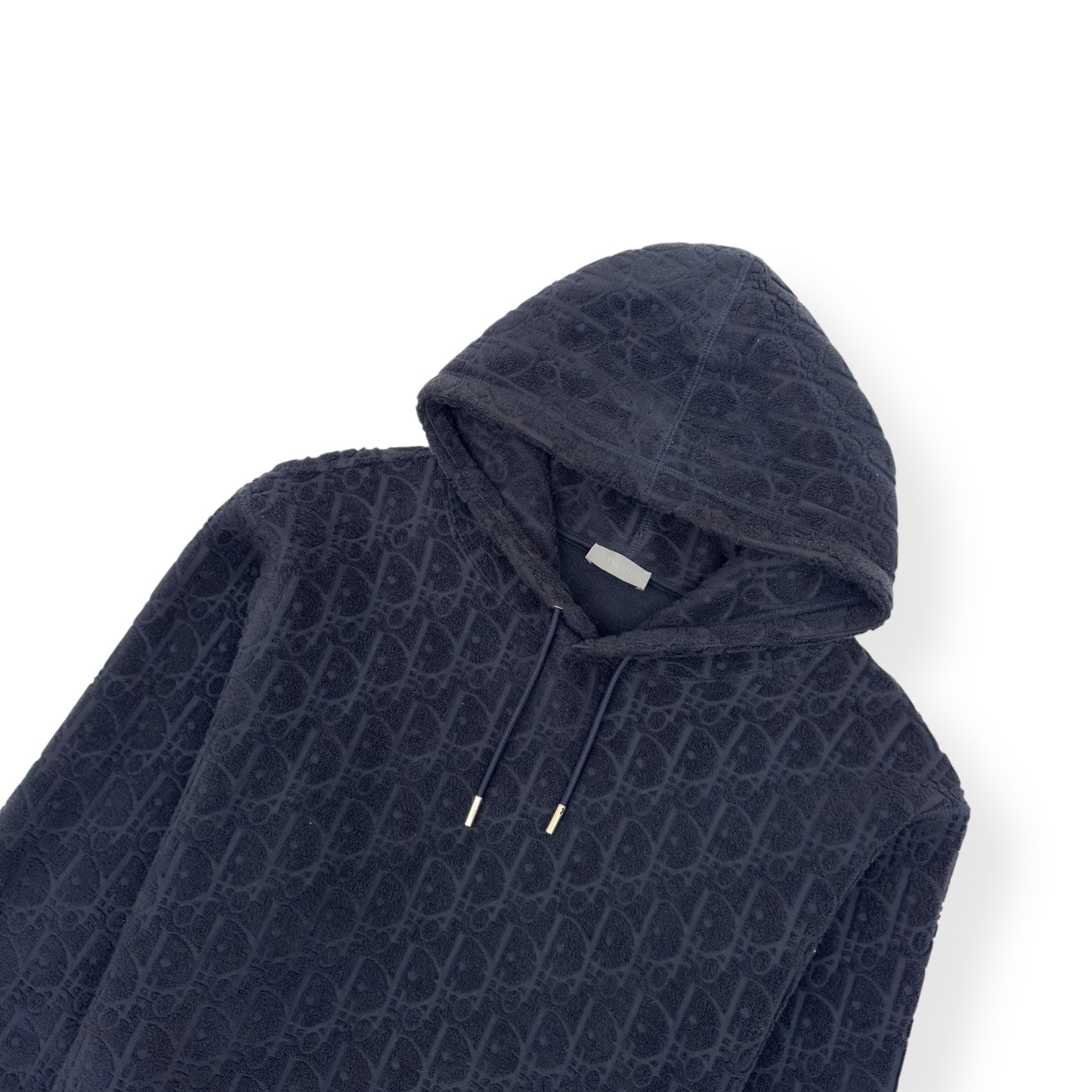 DIOR OBLIQUE RELAXED-FIT HOODIE NAVY L