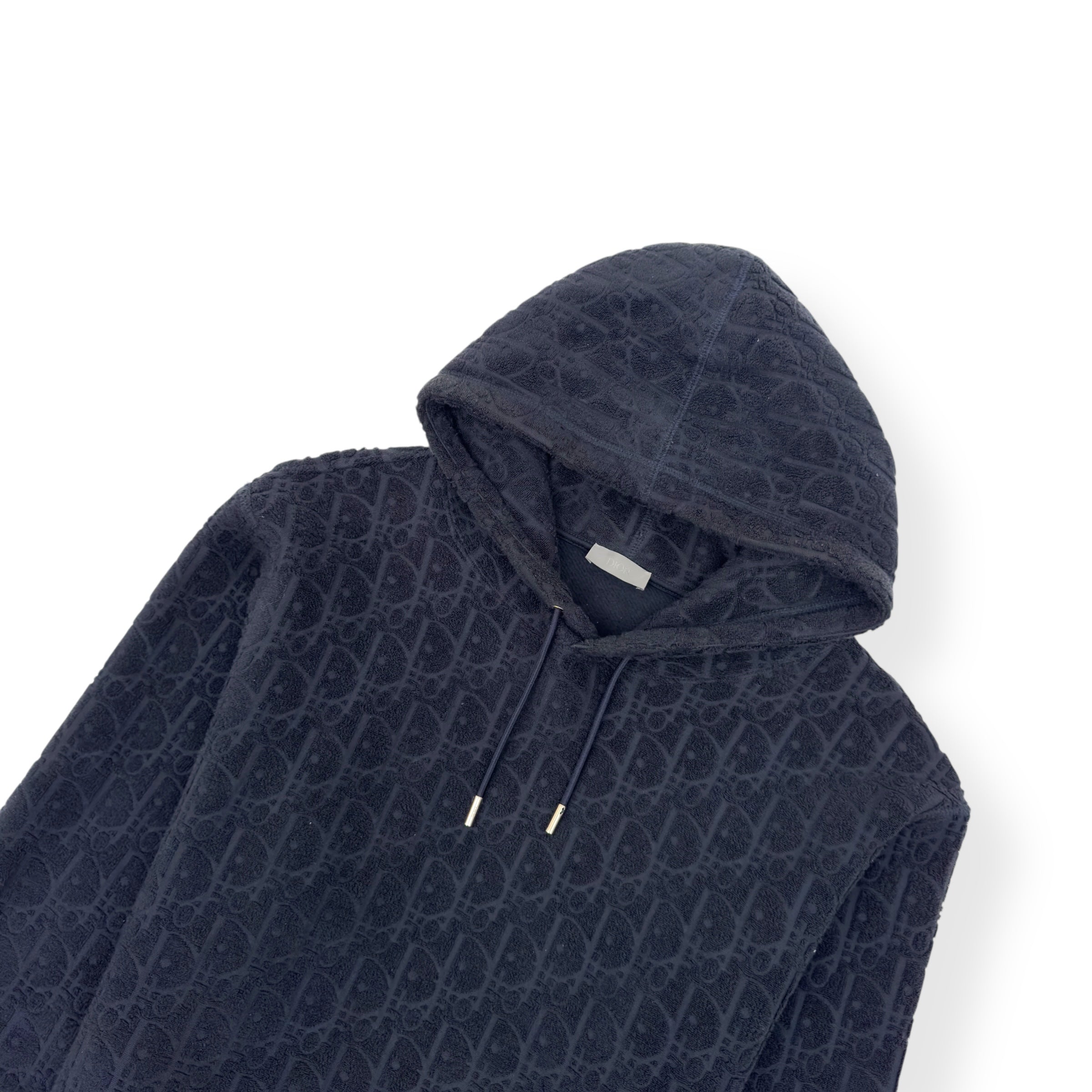 DIOR OBLIQUE RELAXED-FIT HOODIE NAVY L