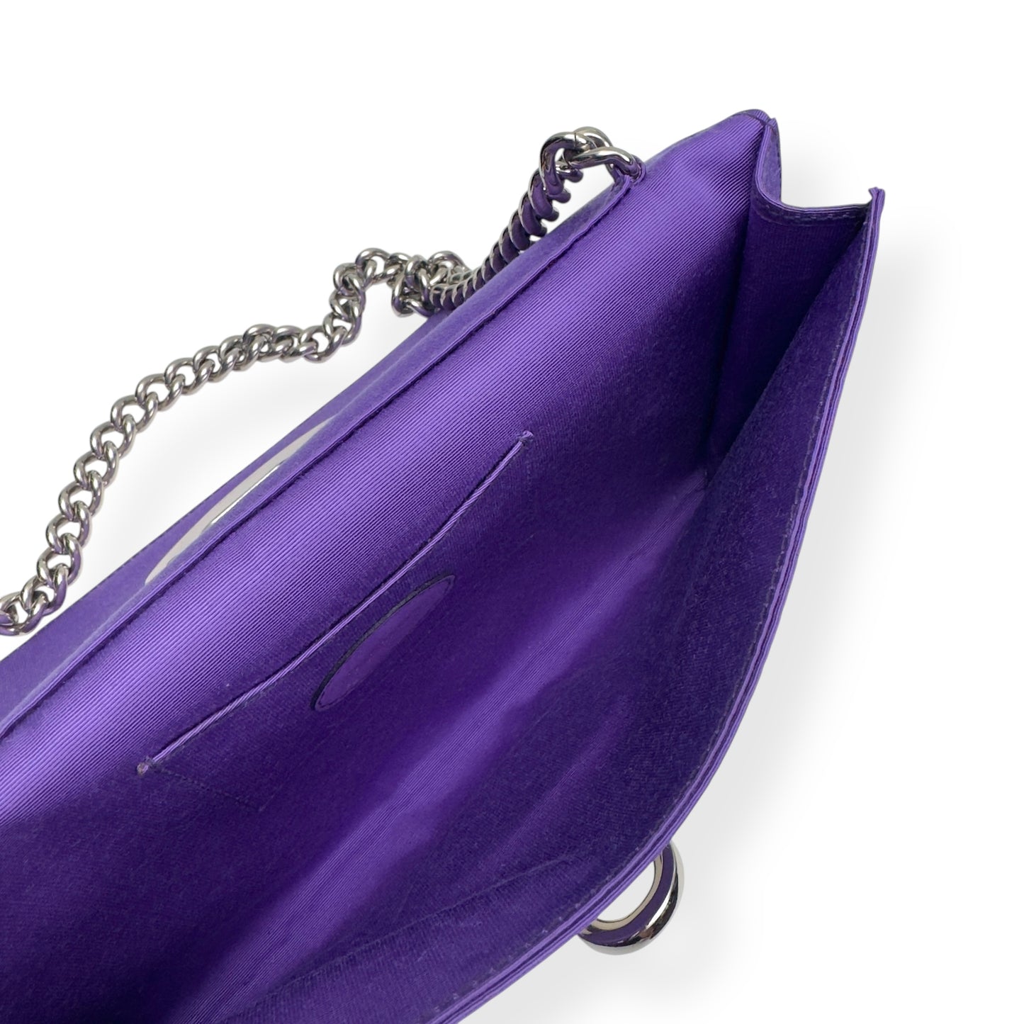 MULBERRY CLOTH CLUTCH WALLET PURPLE / SILVER